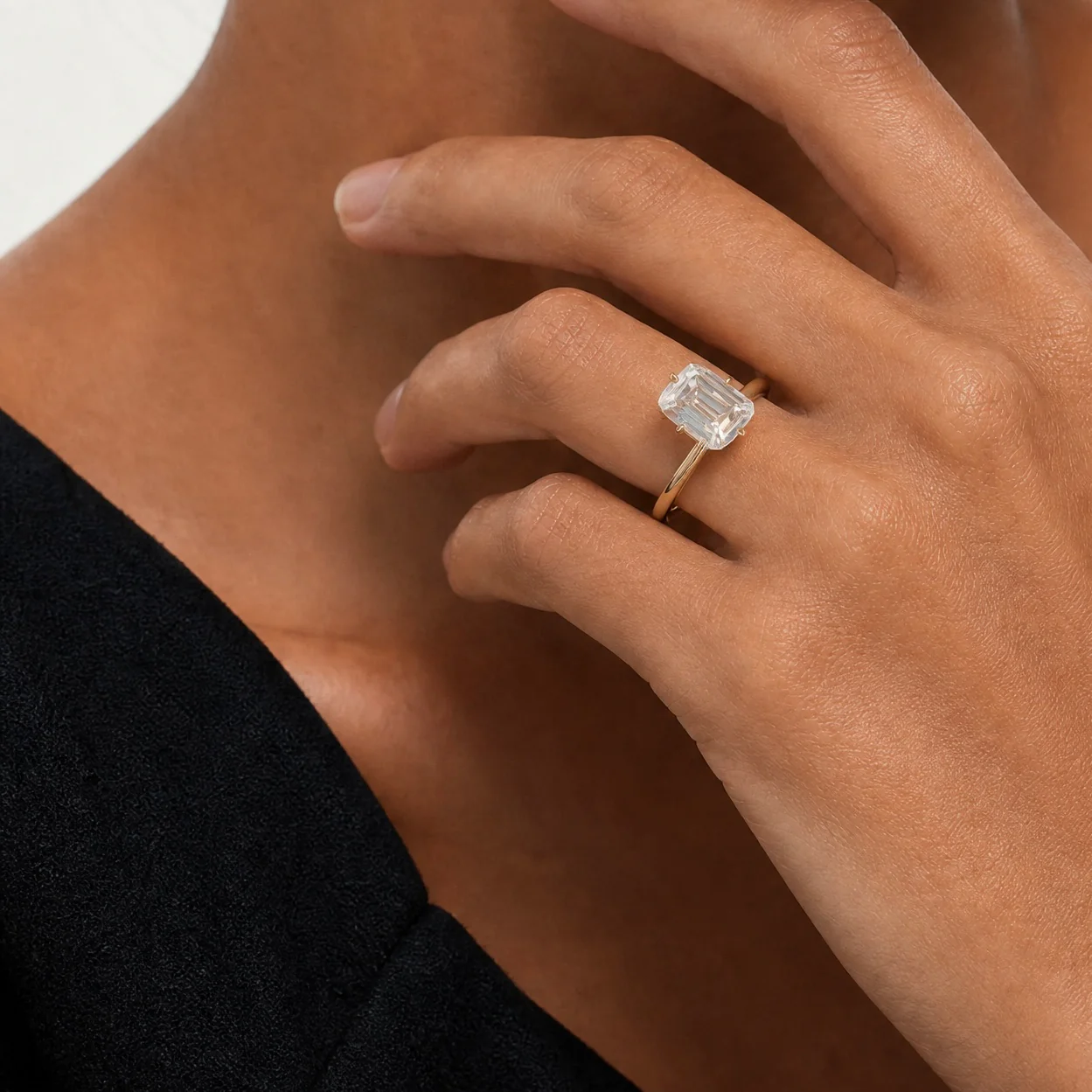 Emerald Cut Solitaire Ring