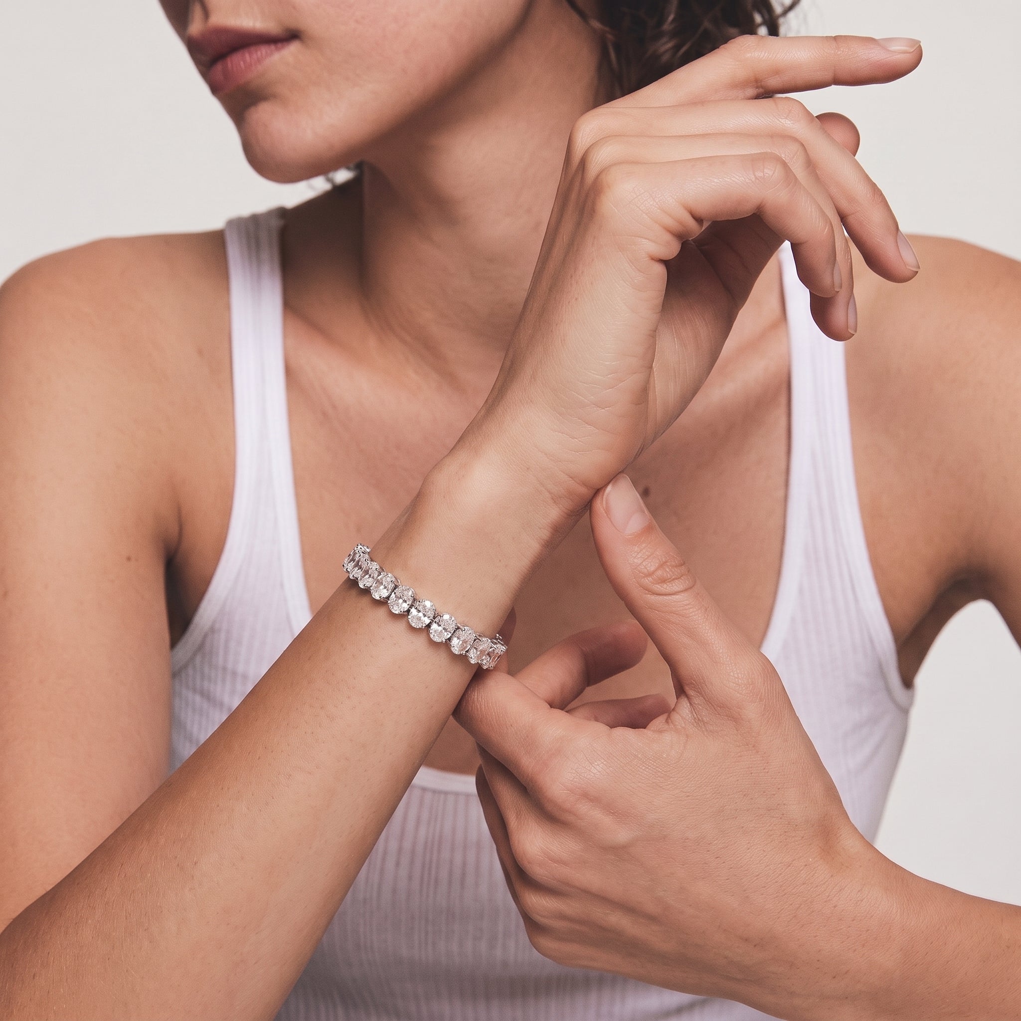 Large Oval Pavé Tennis Bracelet