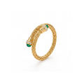 Single Band Italian Woven Green Orb Ring