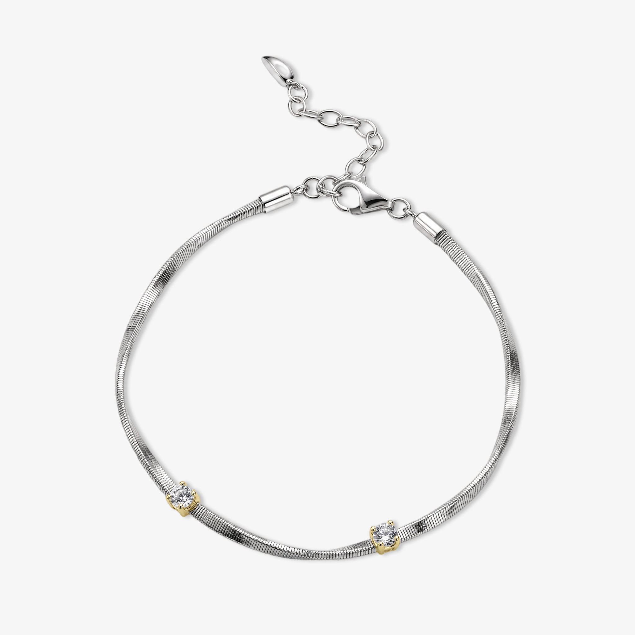 Dual Crystal Snake Chain Bracelet