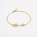 925 Silver Plated 18K Gold Italian Abstract Geometric Elements Charm Bracelet