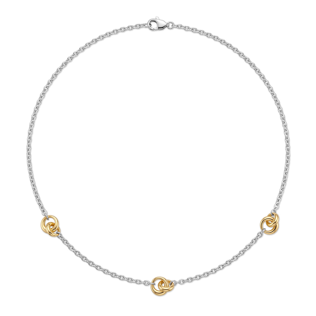 Triple Love Knot Station Necklace