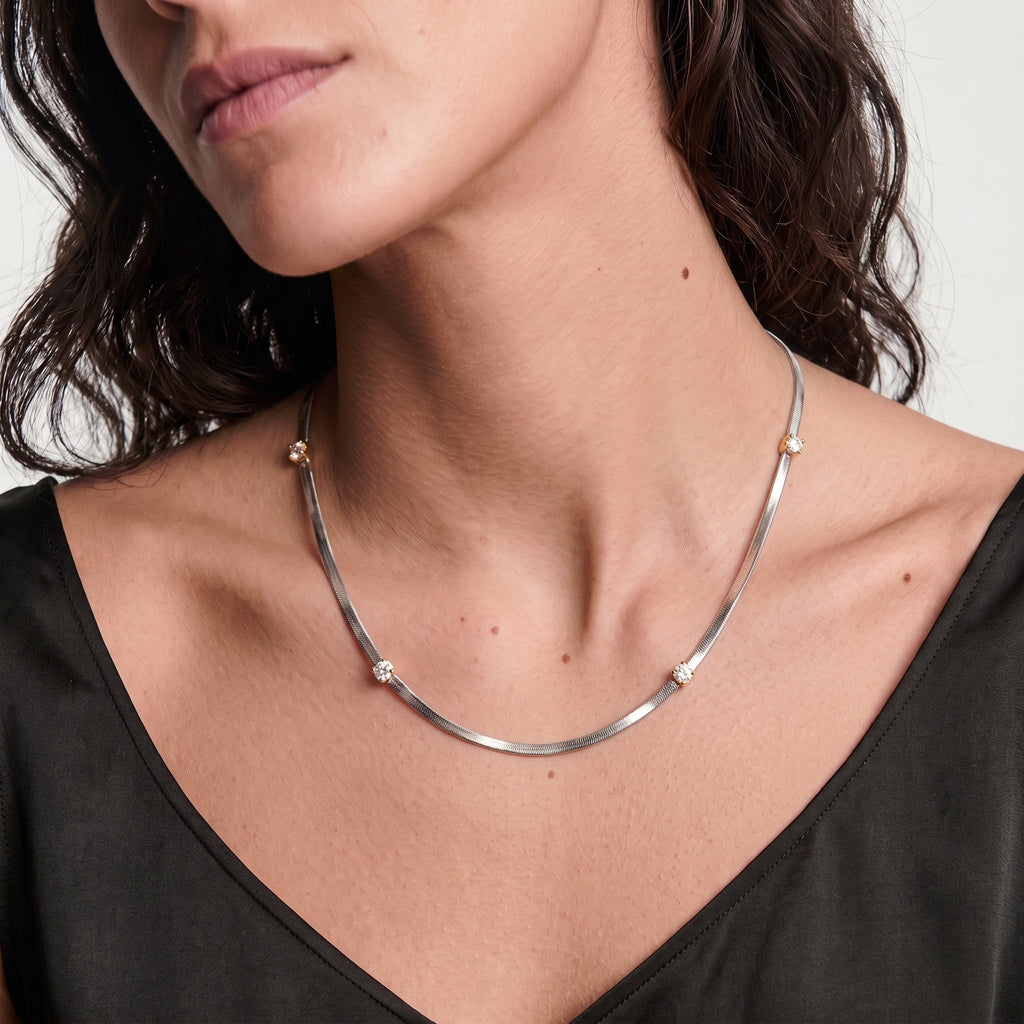 Herringbone Station Necklace
