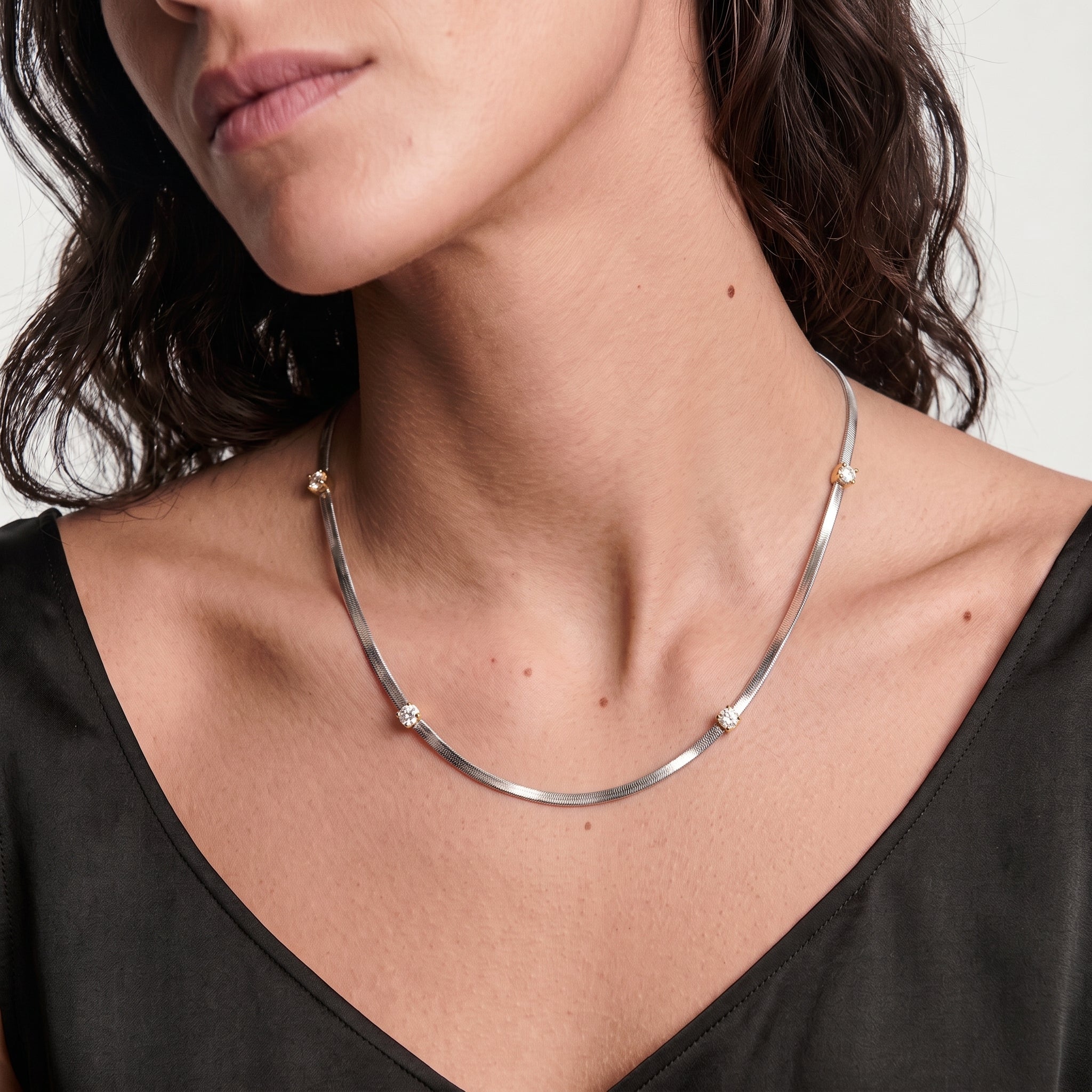 Herringbone Station Necklace