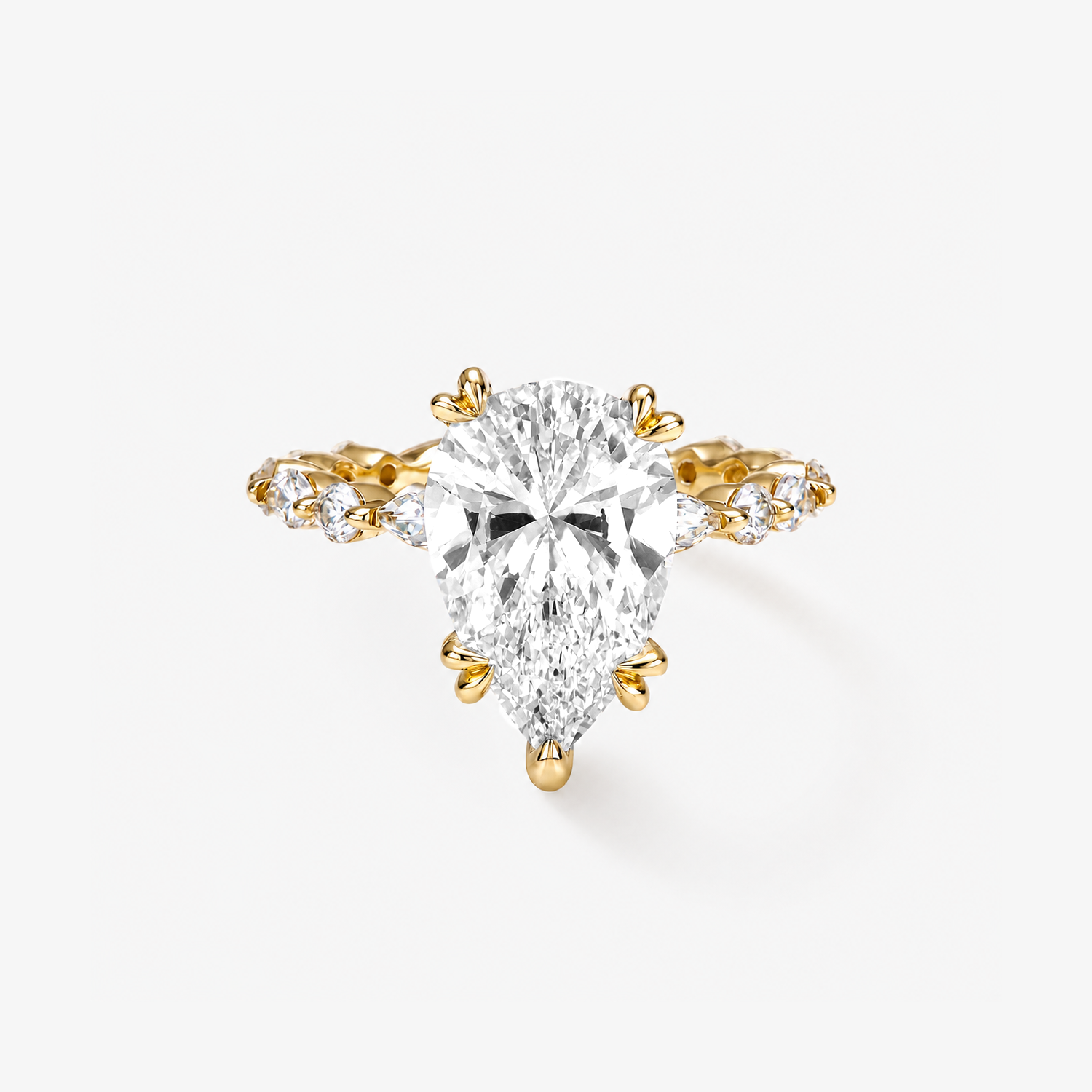 CZ Teardrop & Marquise Full-Pave Ring