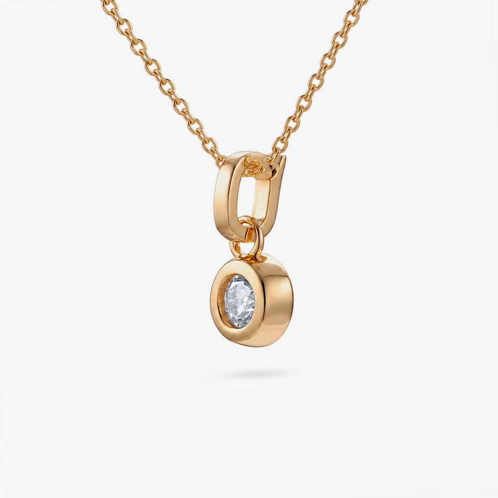 CZ Bezel Pendant Necklace