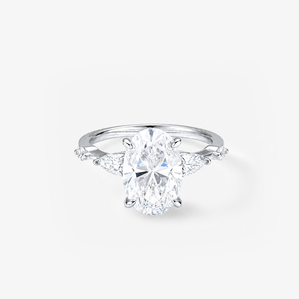 Oval Cut Floral Cluster Ring