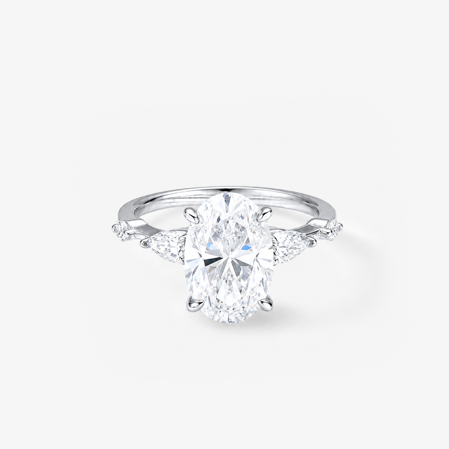 Oval Cut Floral Cluster Ring