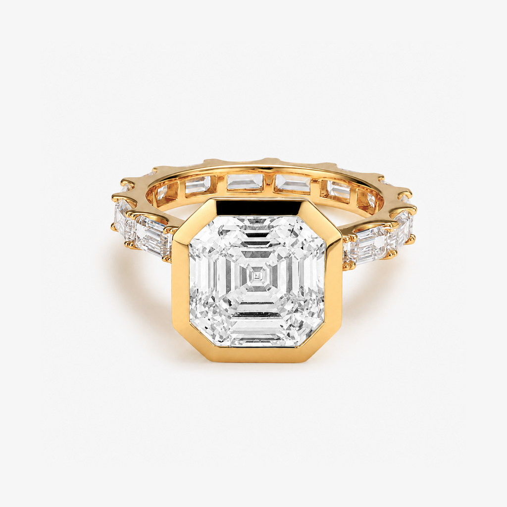 CZ Full-Pave Asscher-Cut Ring