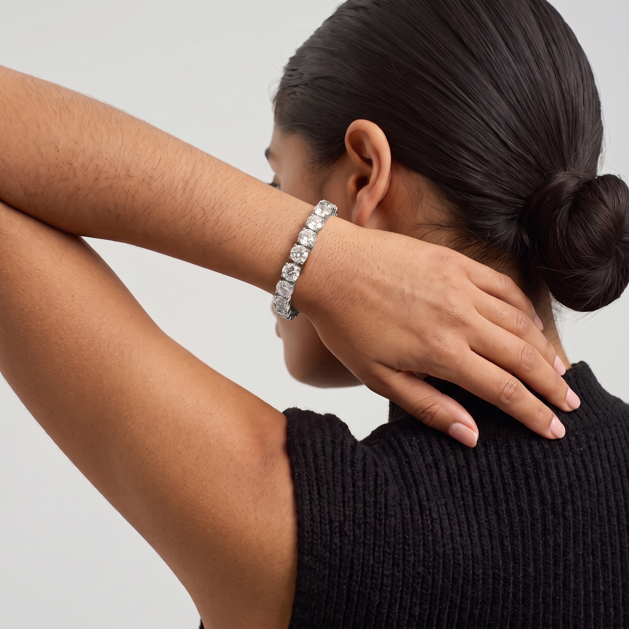 Large Round Pavé Tennis Bracelet