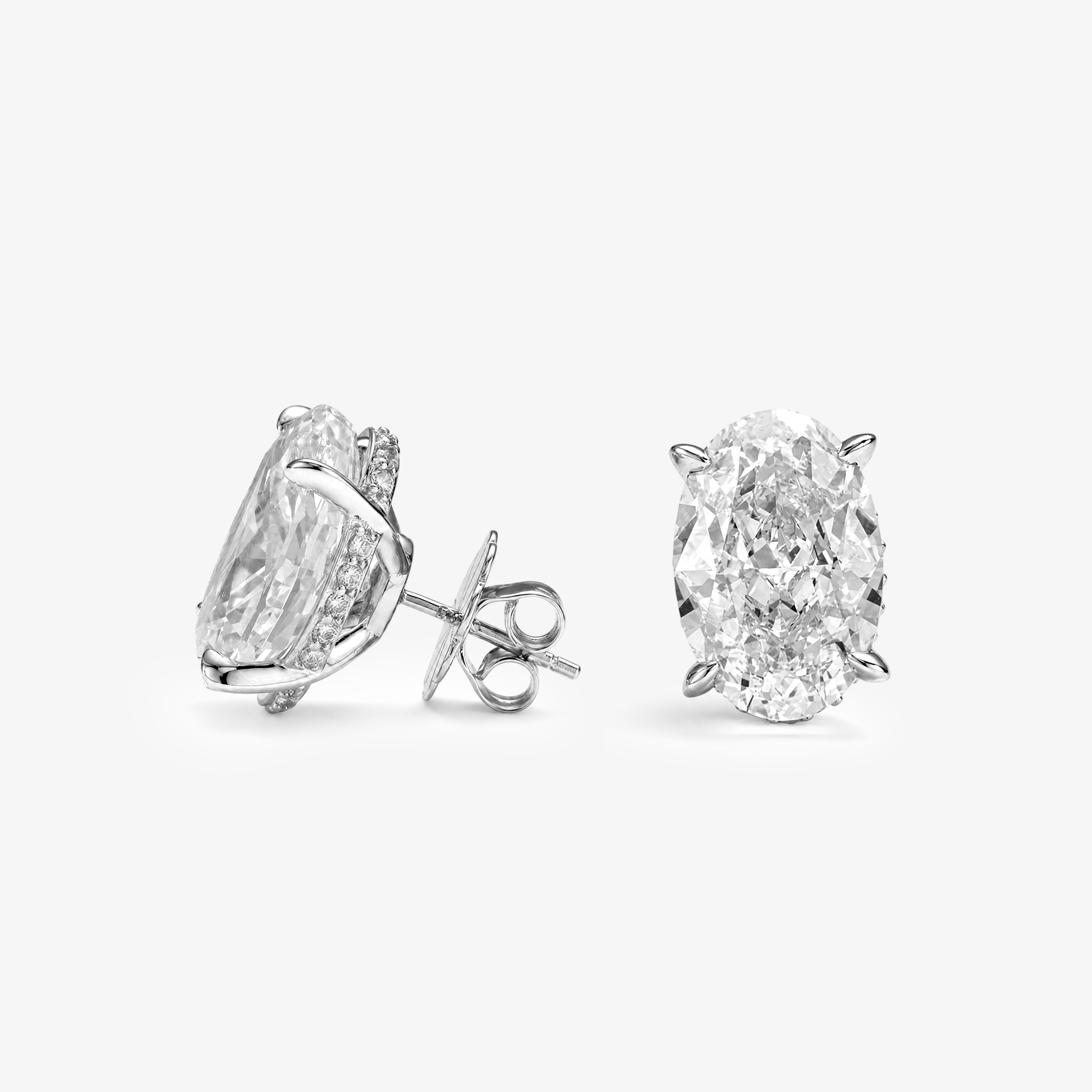 Oval Solitaire Stud Earrings