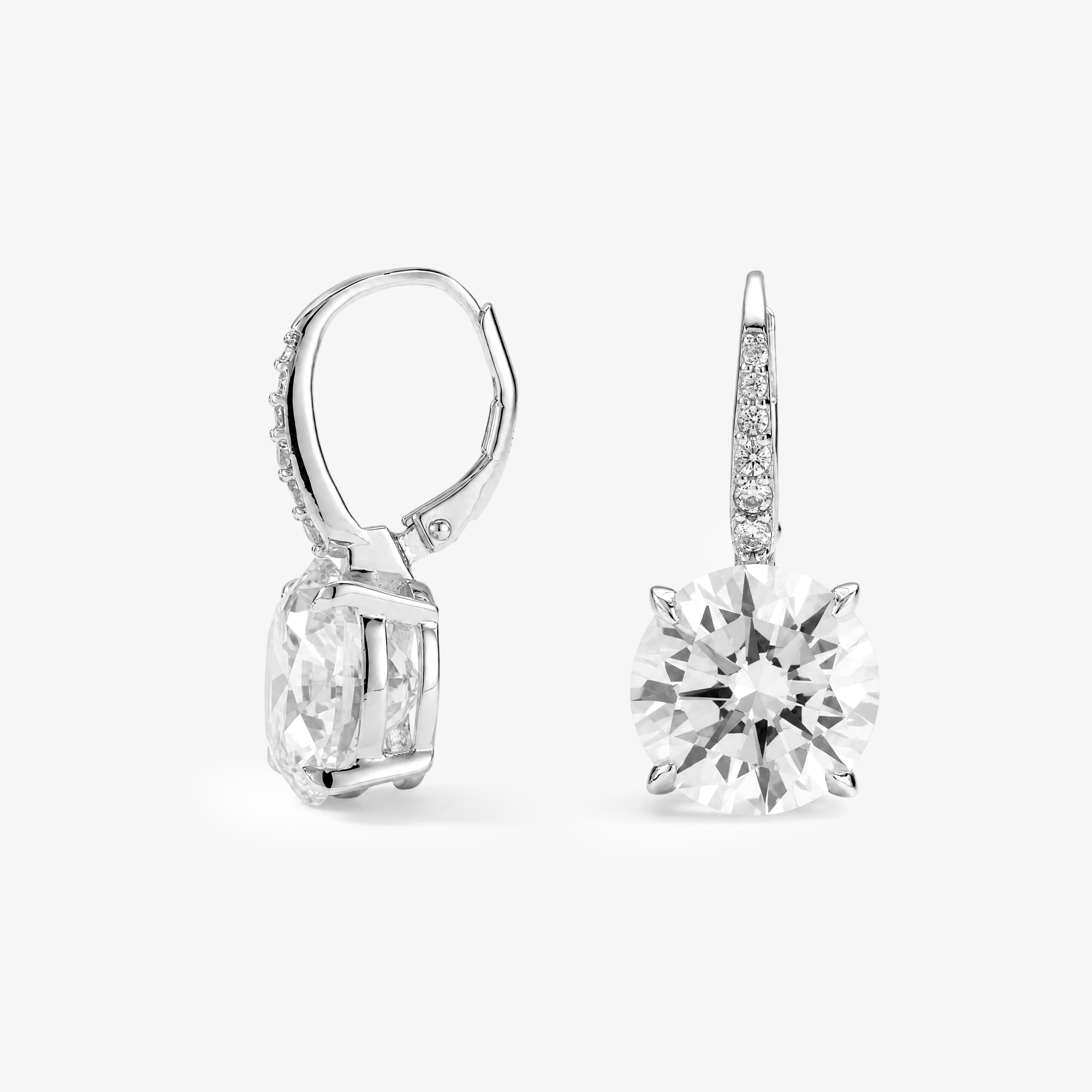 Crystal Drop Leverback Hoops