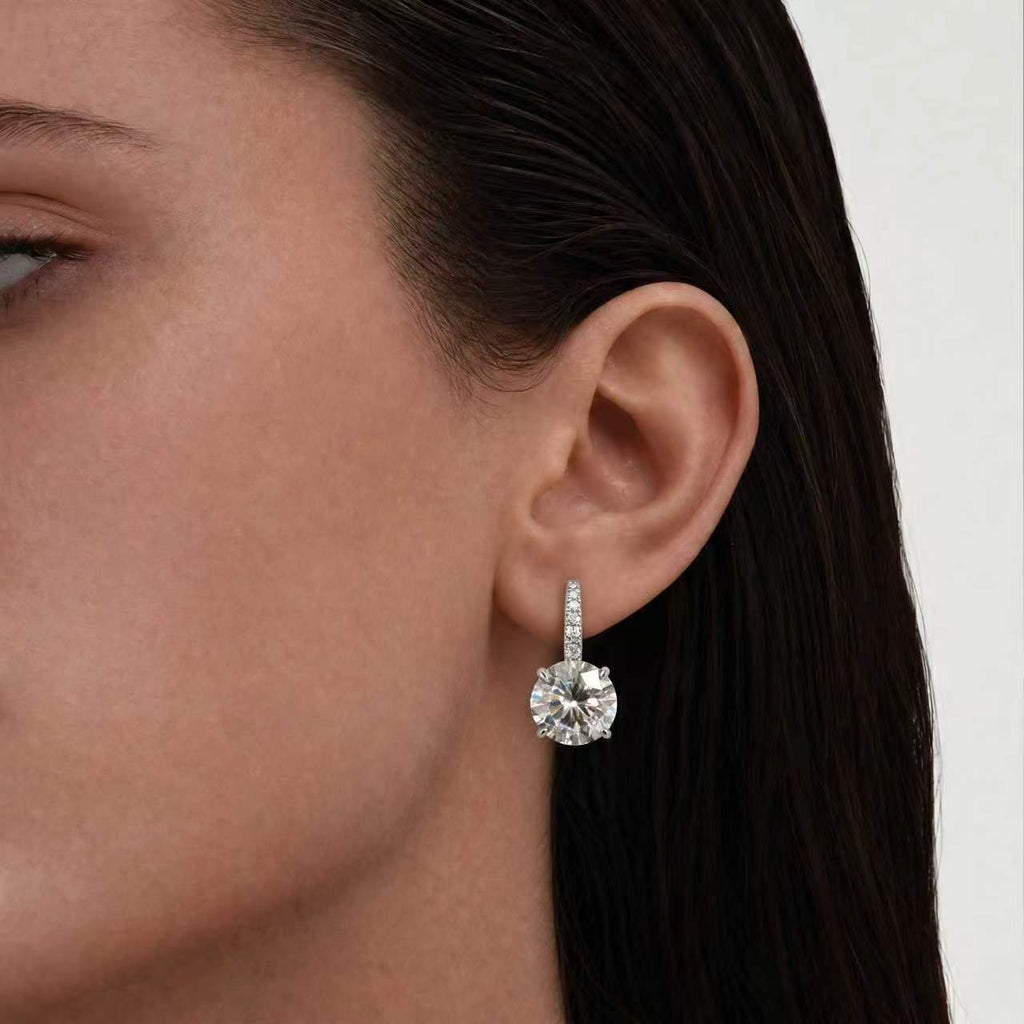 CZ Four-Prong Solitaire Hoops
