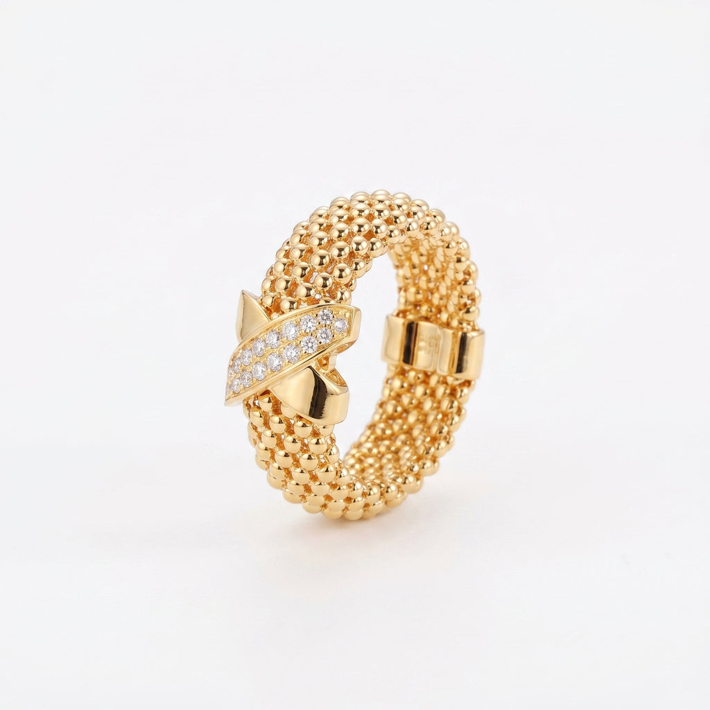 Starfish Pavé Popcorn Mesh Ring