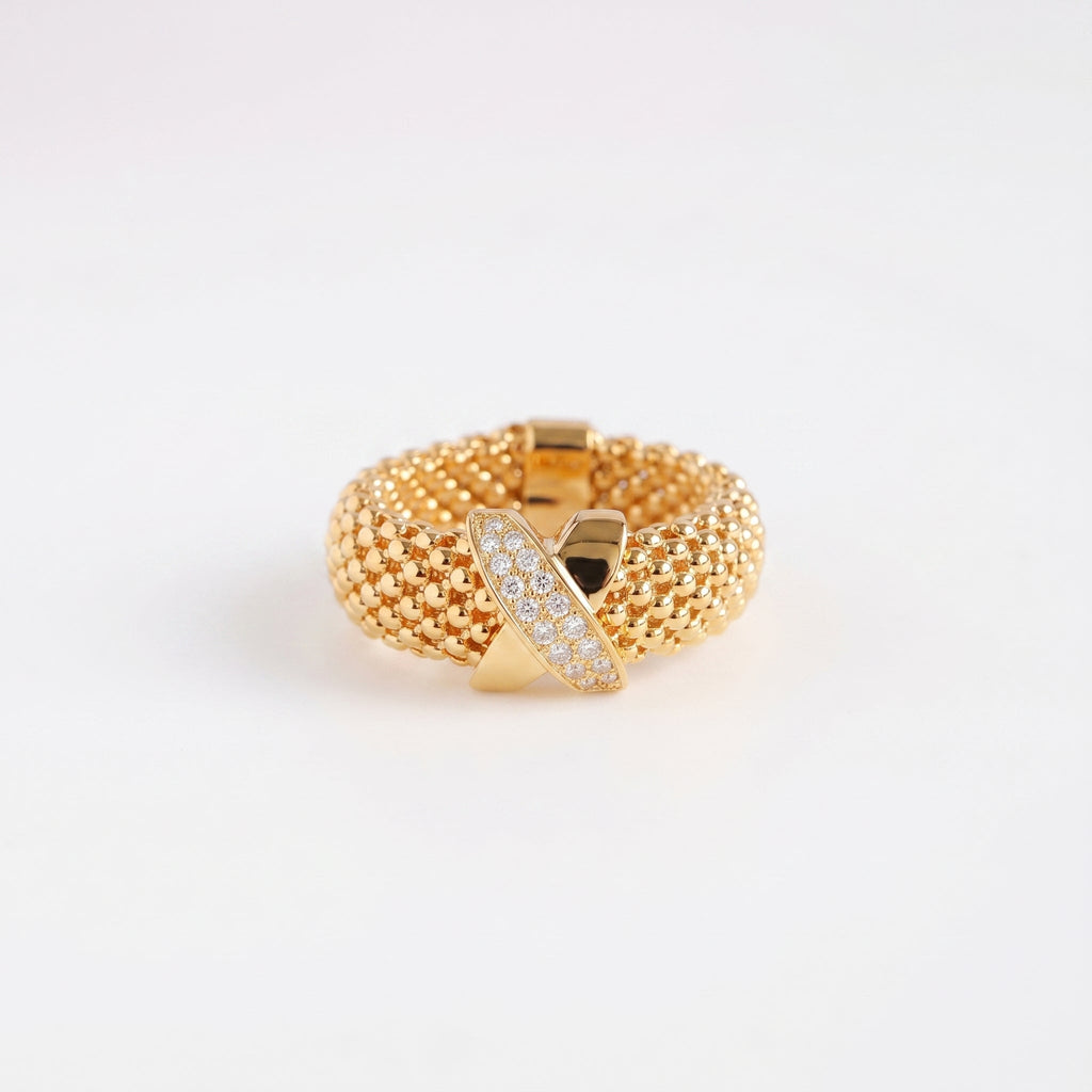 Starfish Pavé Popcorn Mesh Ring