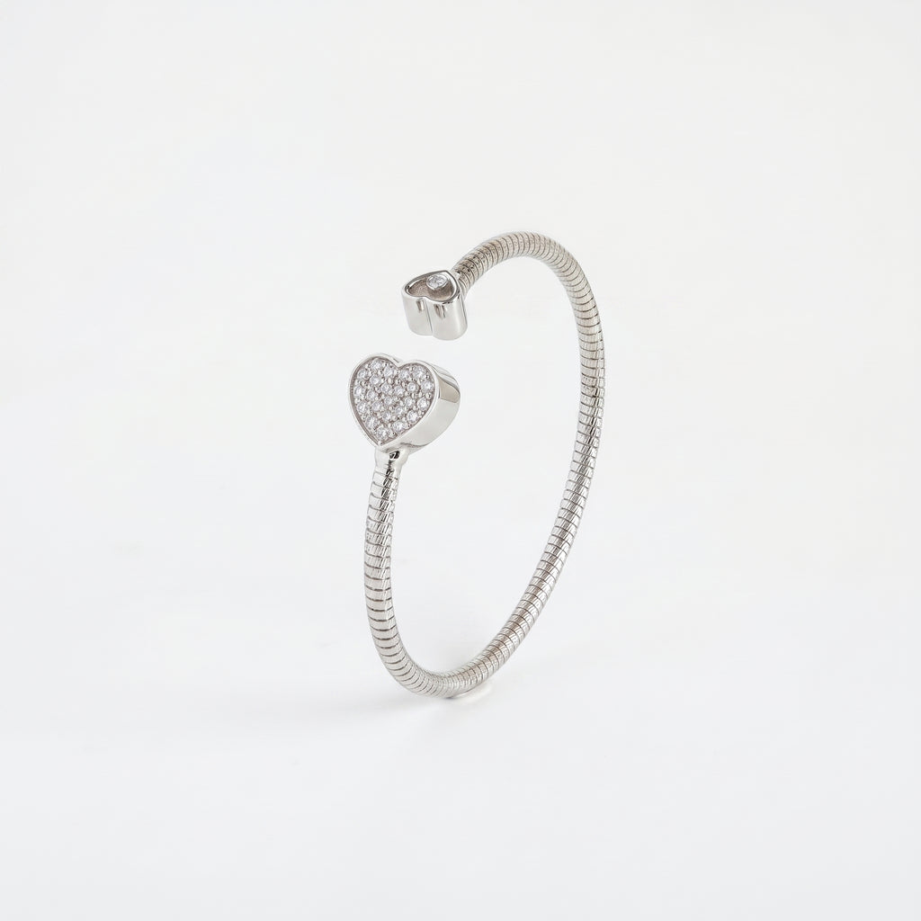 Pavé Heart Cuff Bangle