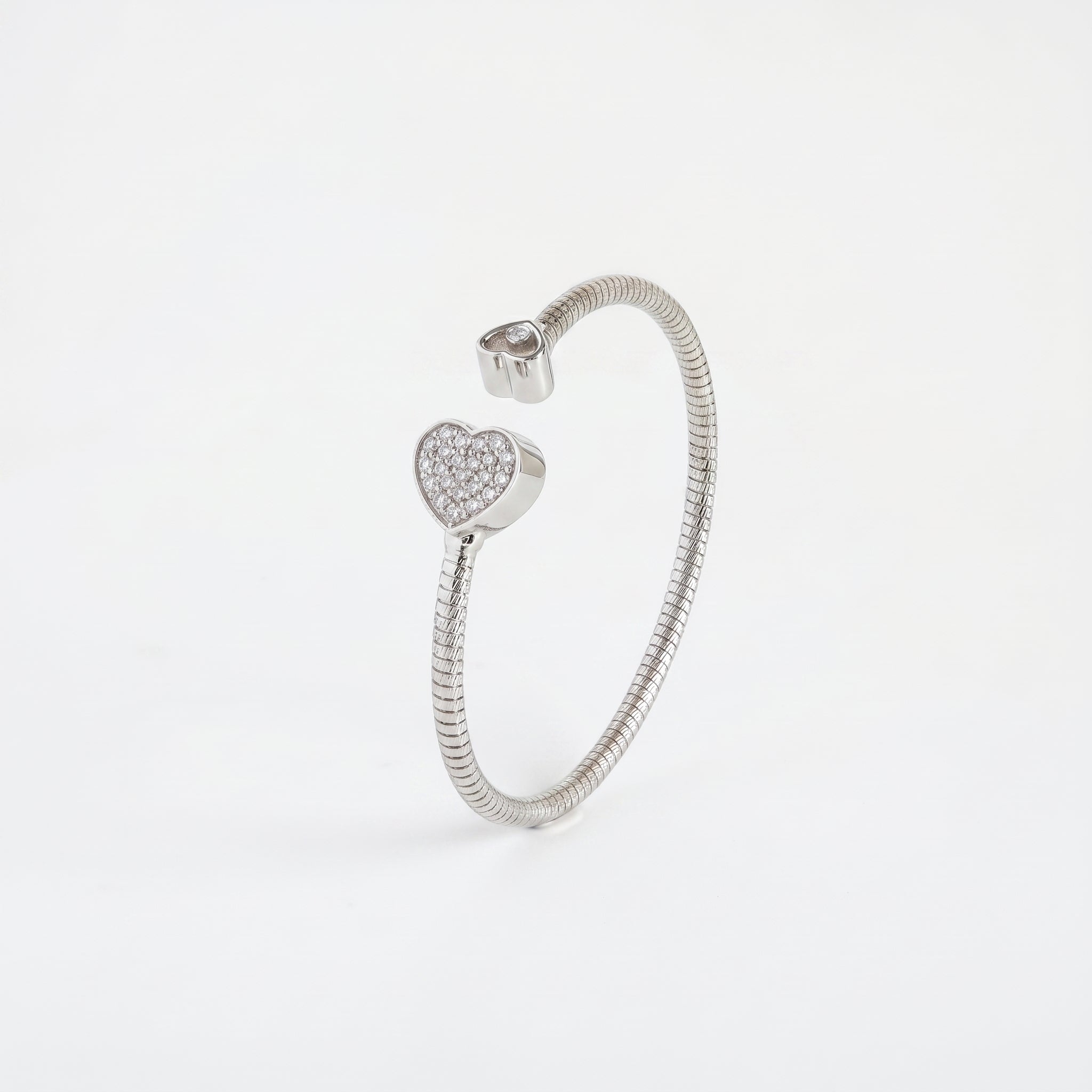 Pavé Heart Cuff Bangle