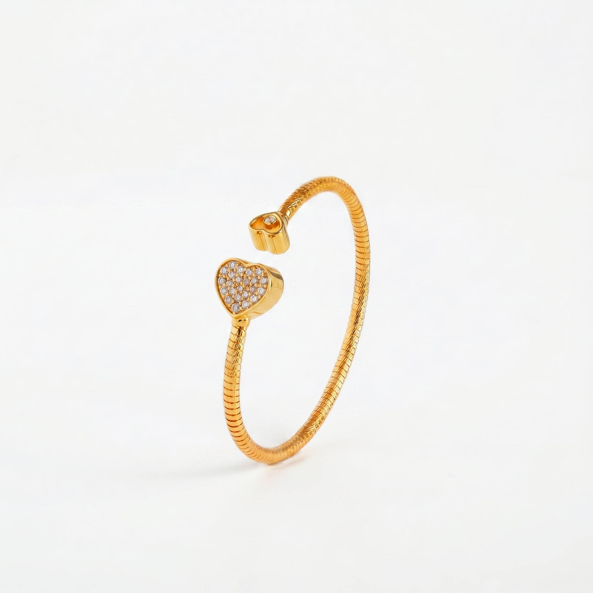 Pavé Heart Cuff Bangle