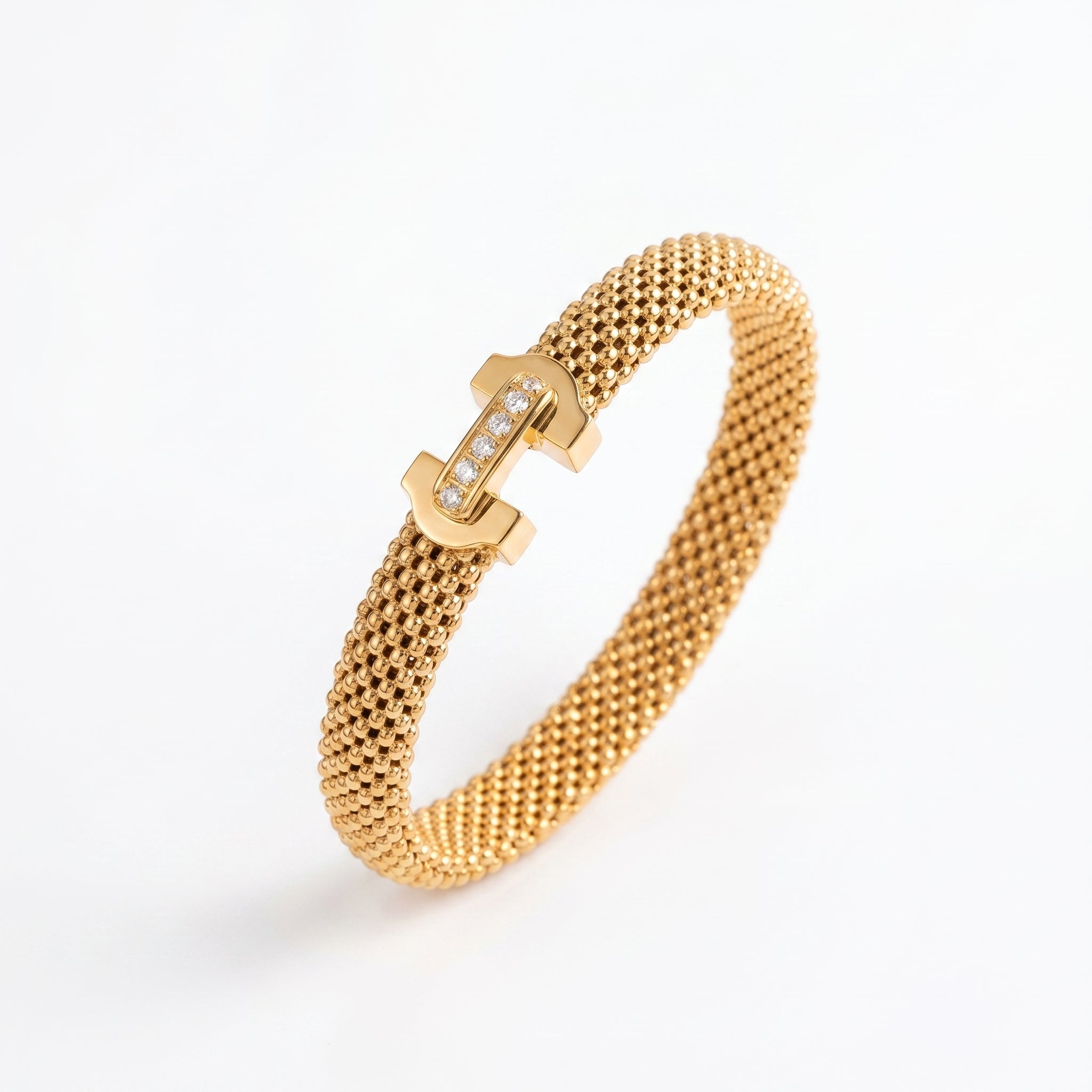 Popcorn Mesh Horseshoe Clasp Bracelet
