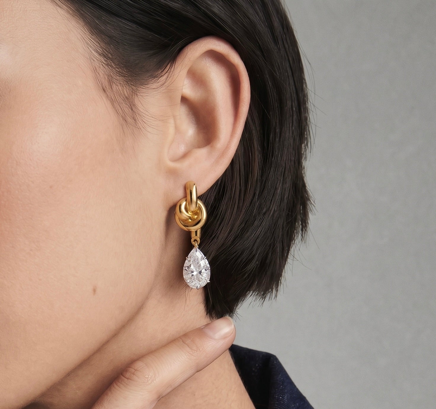Teardrop Knot Stud Earrings