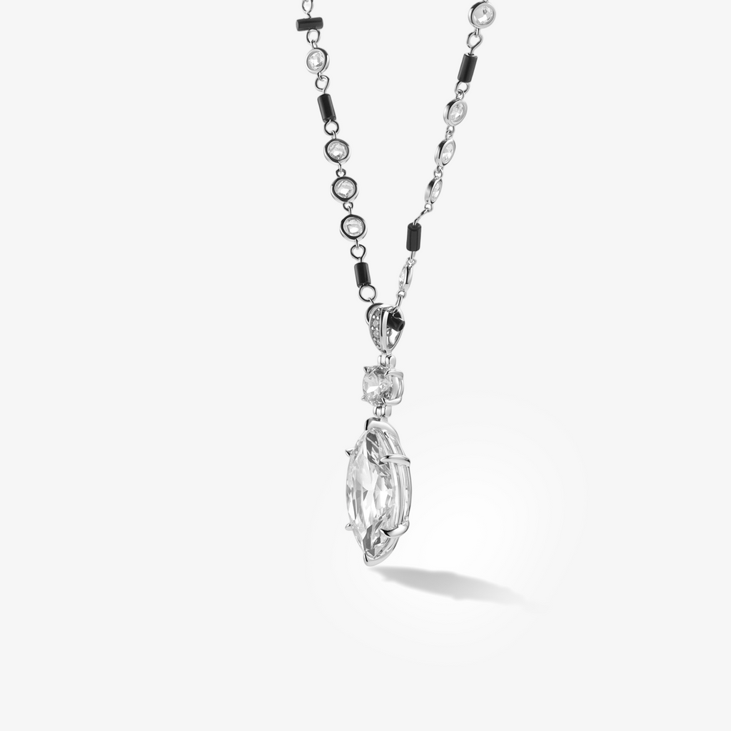 CZ Marquise Link Pendant Necklace