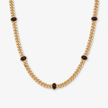 Cuban Link With Black Stone Necklace