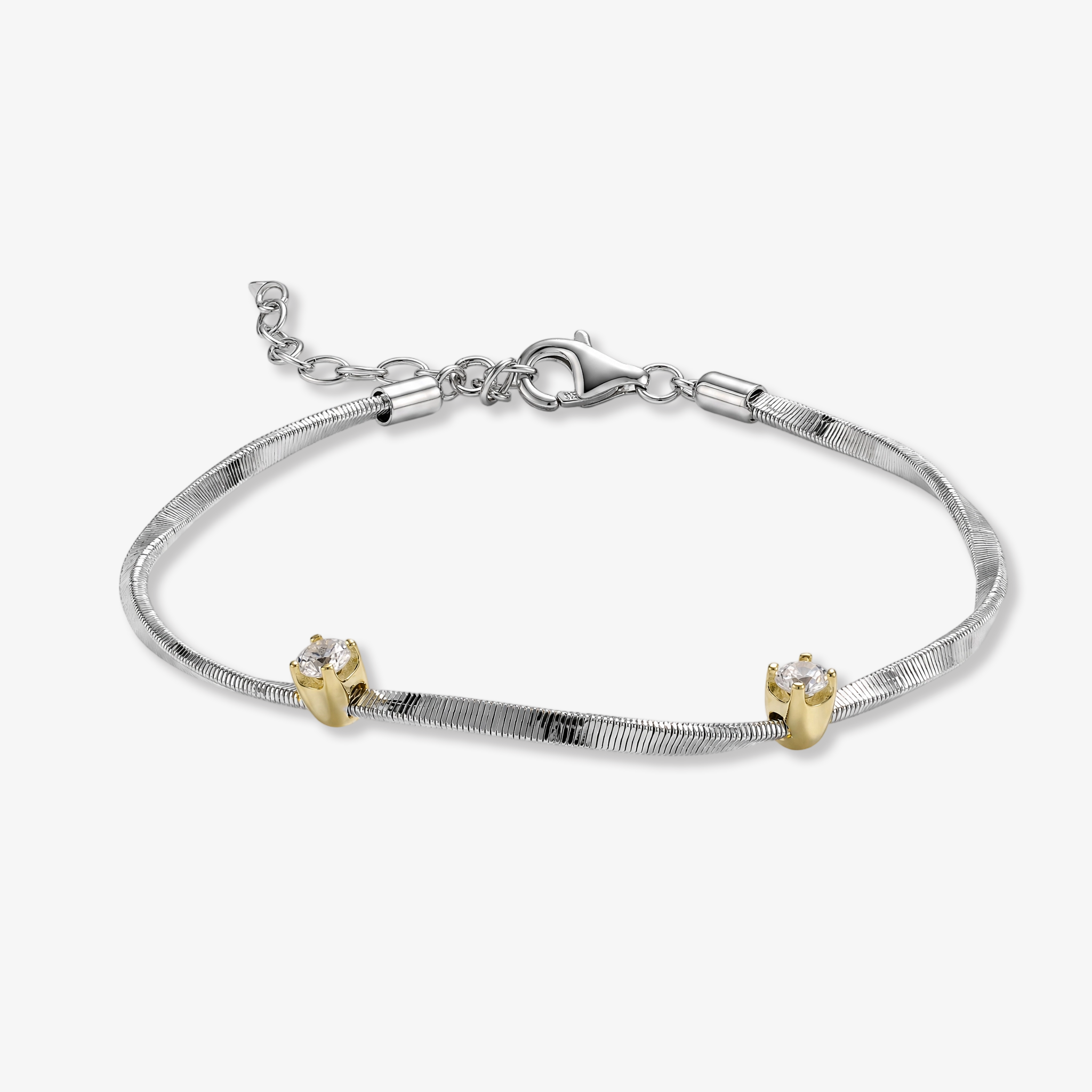 Dual Crystal Snake Chain Bracelet