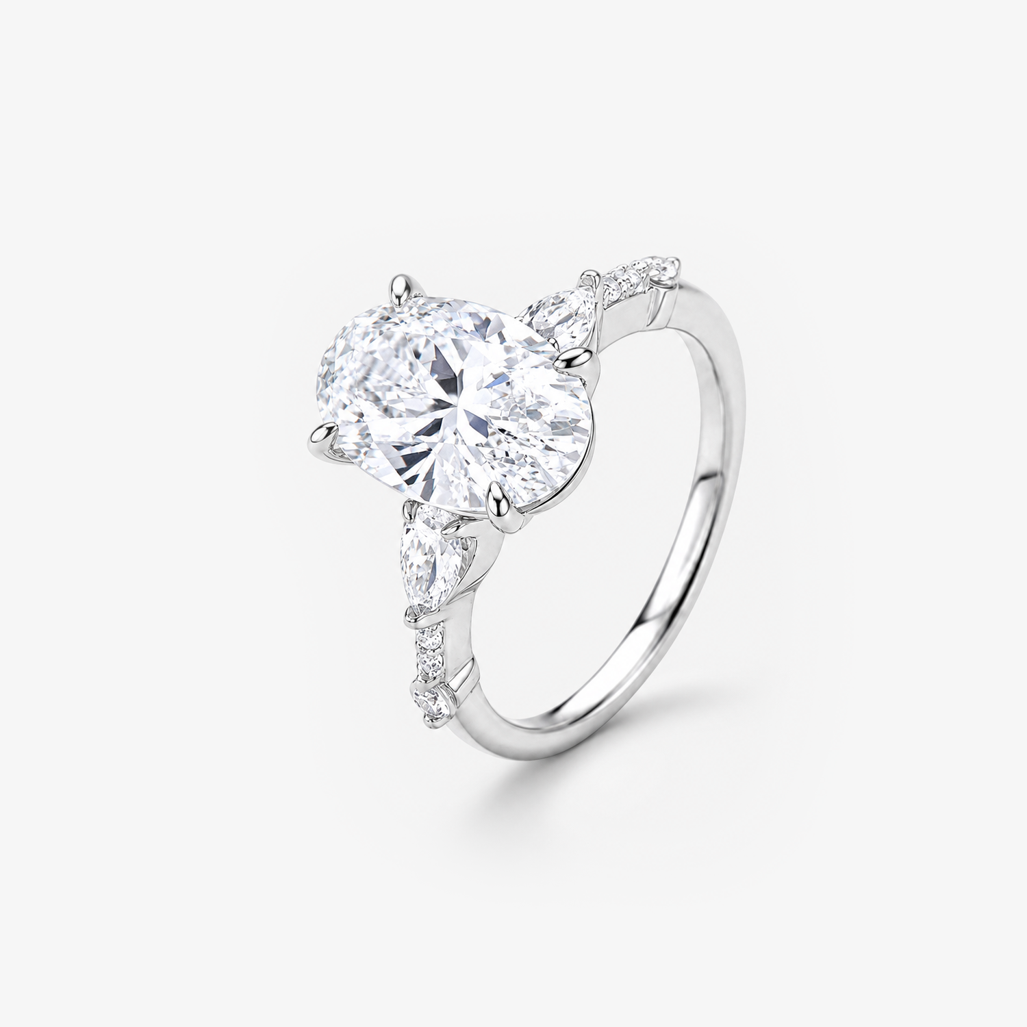 Oval Cut Floral Cluster Ring