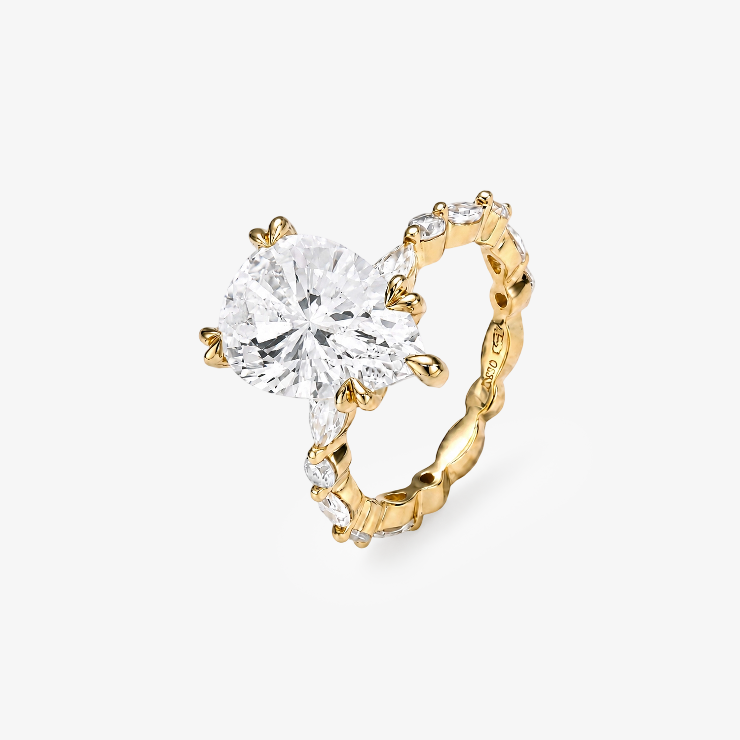 CZ Teardrop & Marquise Full-Pave Ring