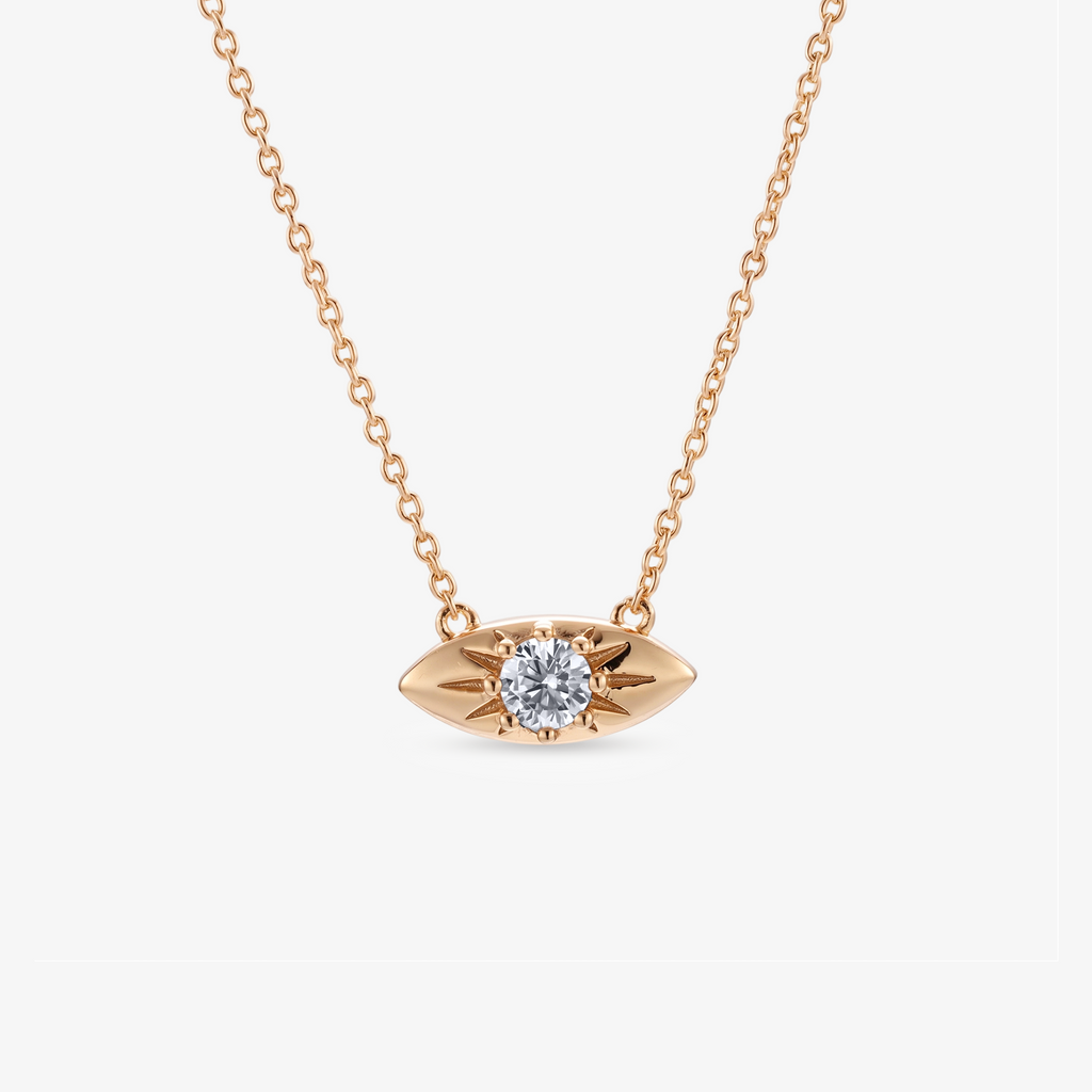 CZ Evil Eye Pendant Necklace