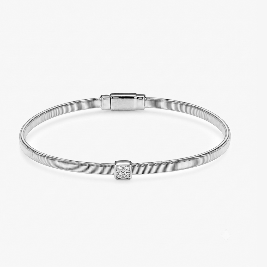 CZ Single Station Bangle Bracelet