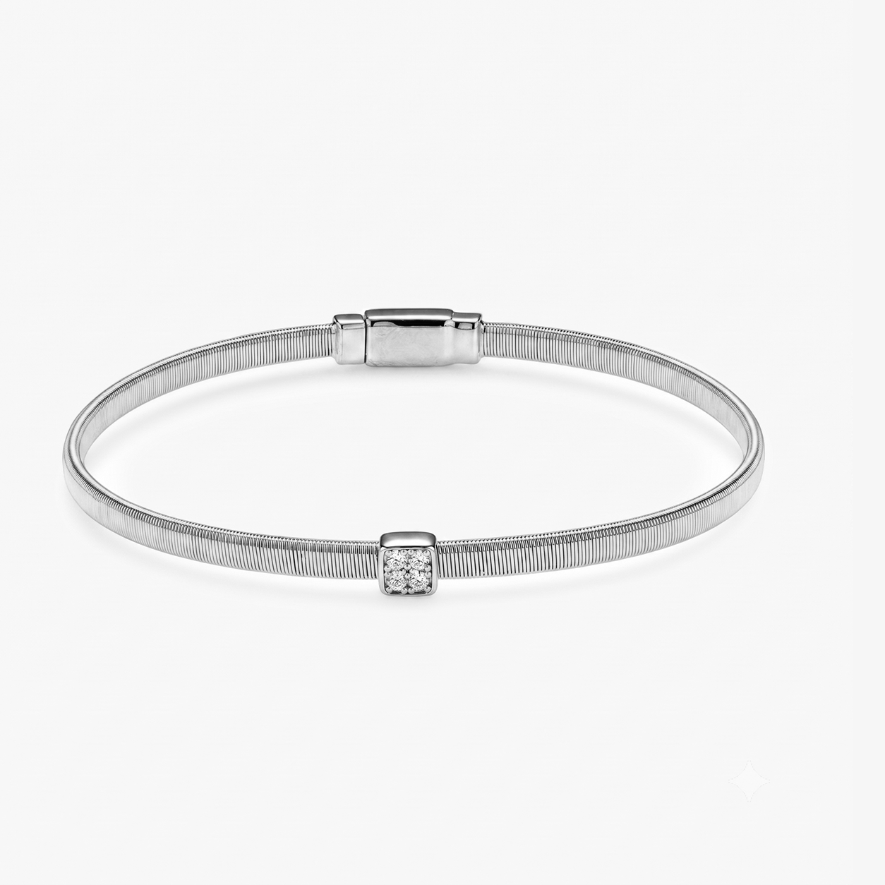CZ Single Station Bangle Bracelet