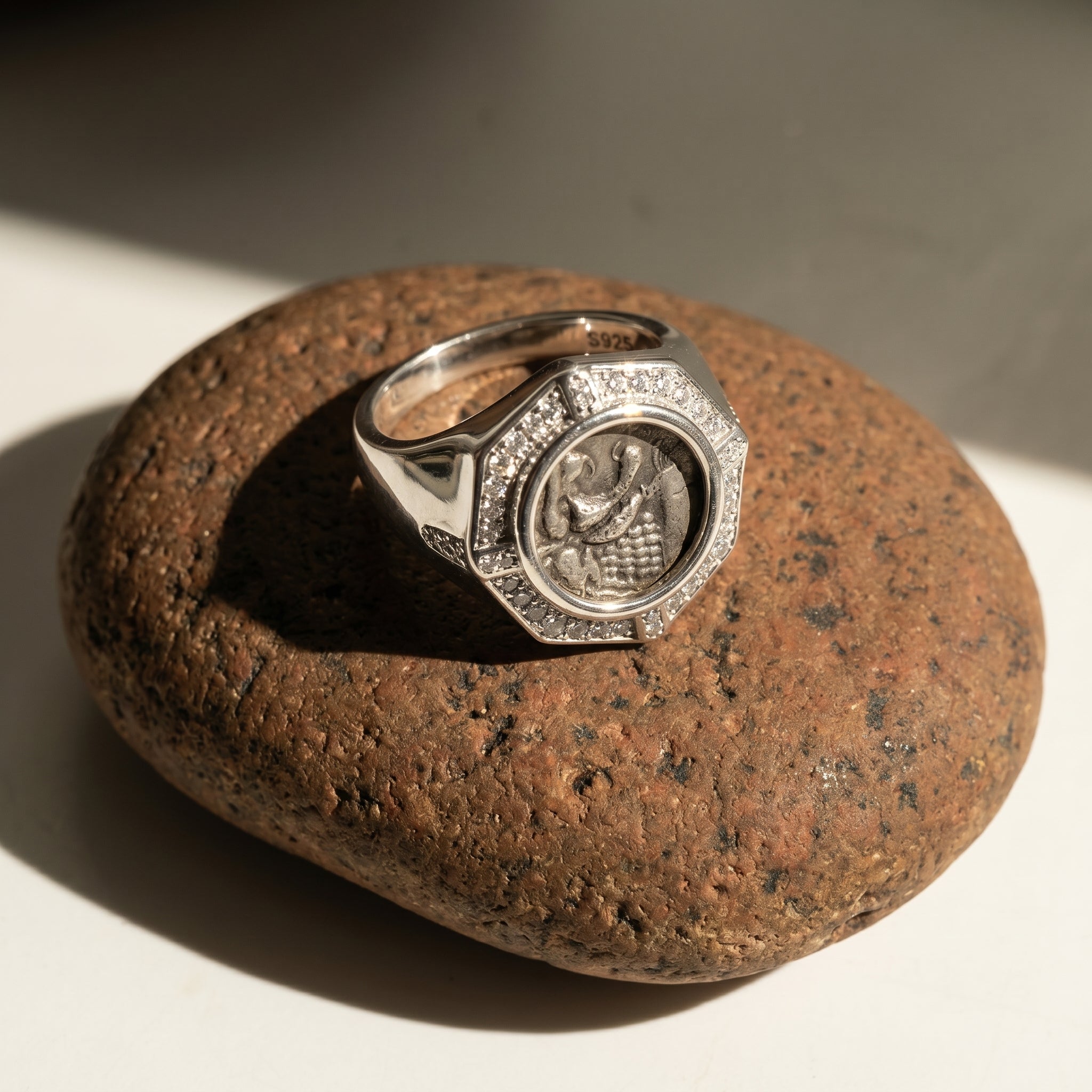 Roaring Lion Coin Diamond Ring