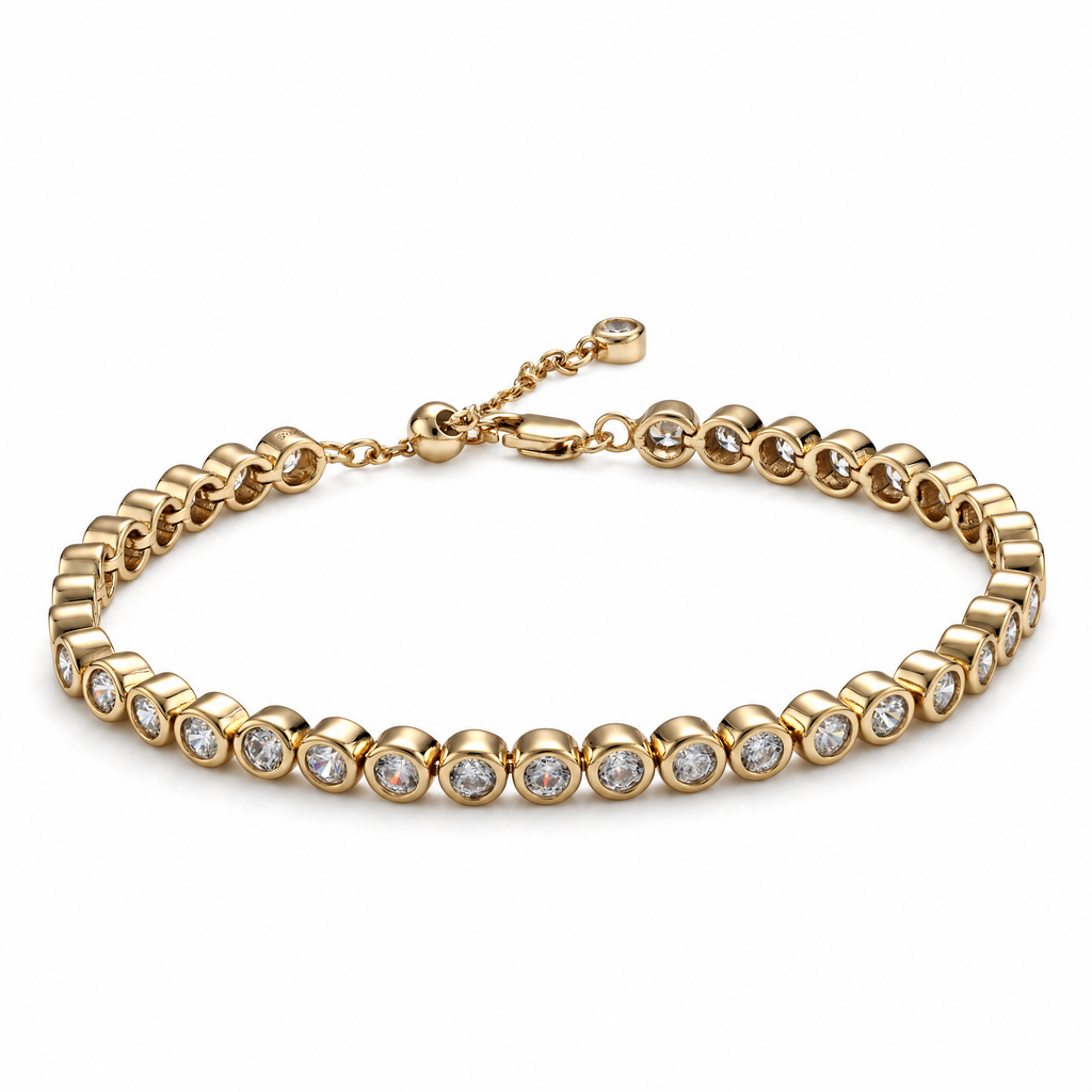 Bezel-Set Tennis Bracelet