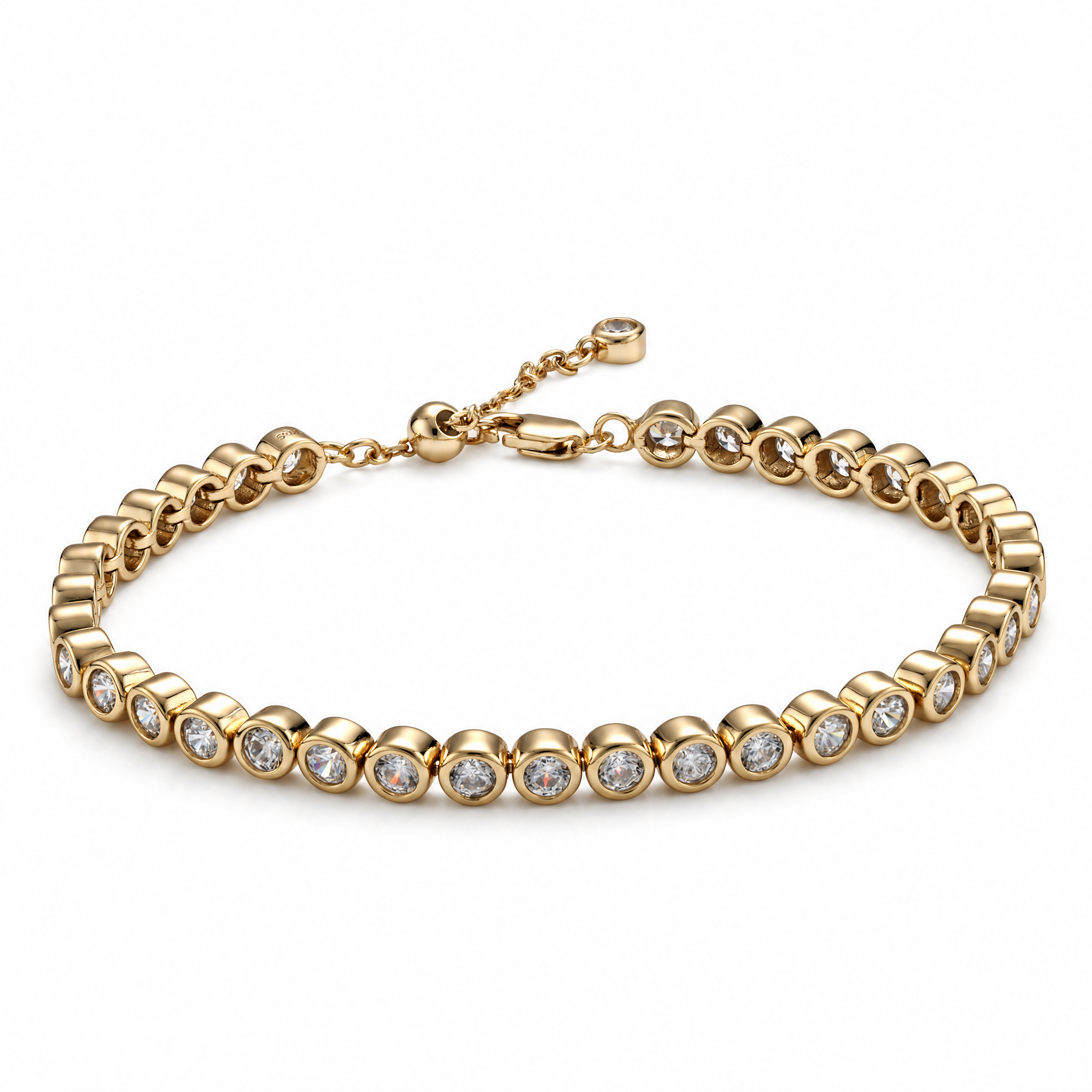 Bezel-Set Tennis Bracelet