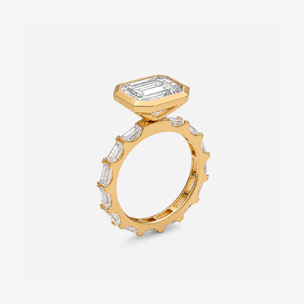 CZ Full-Pave Asscher-Cut Ring