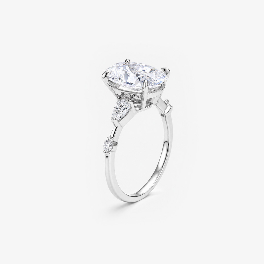 Oval Cut Floral Cluster Ring