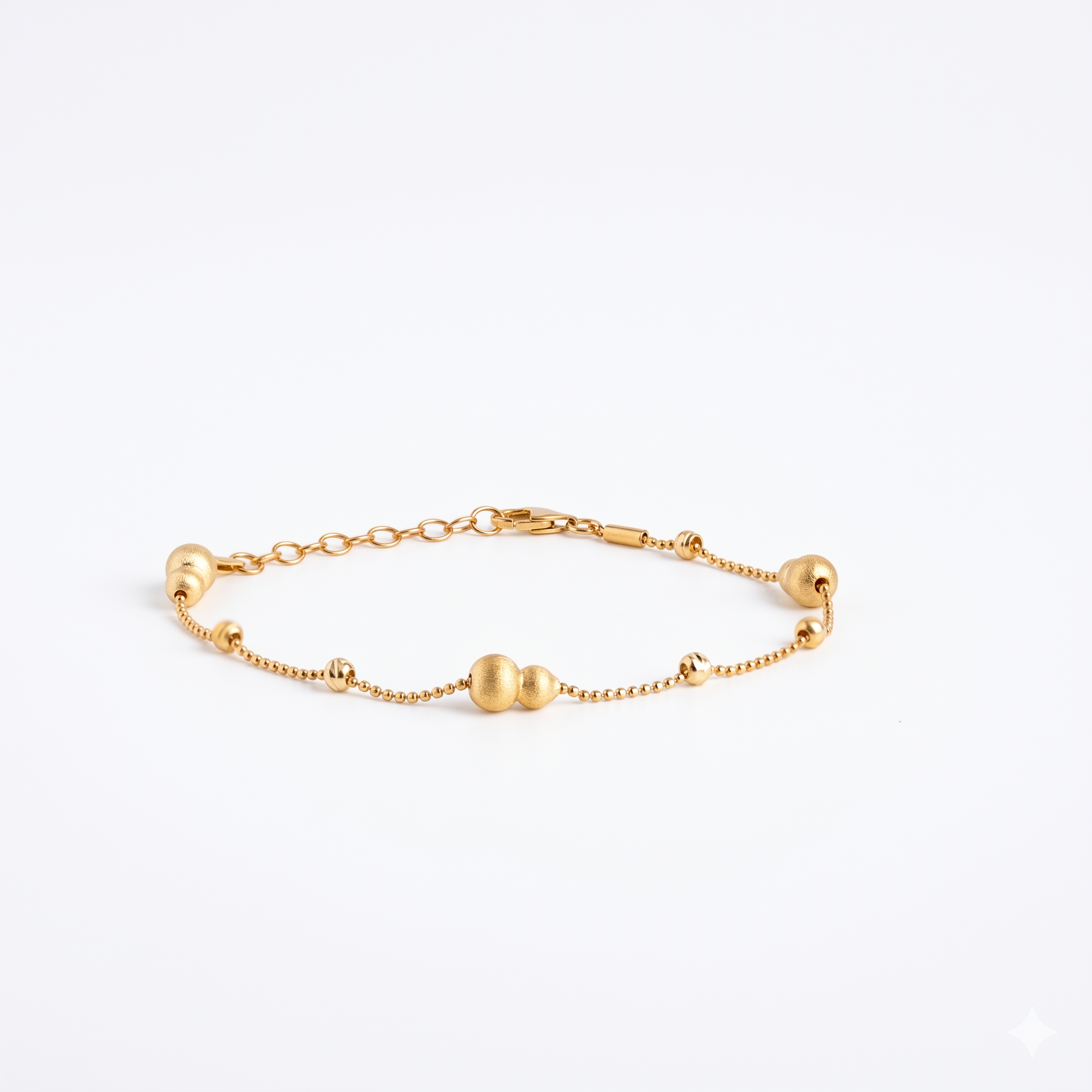 Brushed Bead Station Satellite Chain Bracelet
