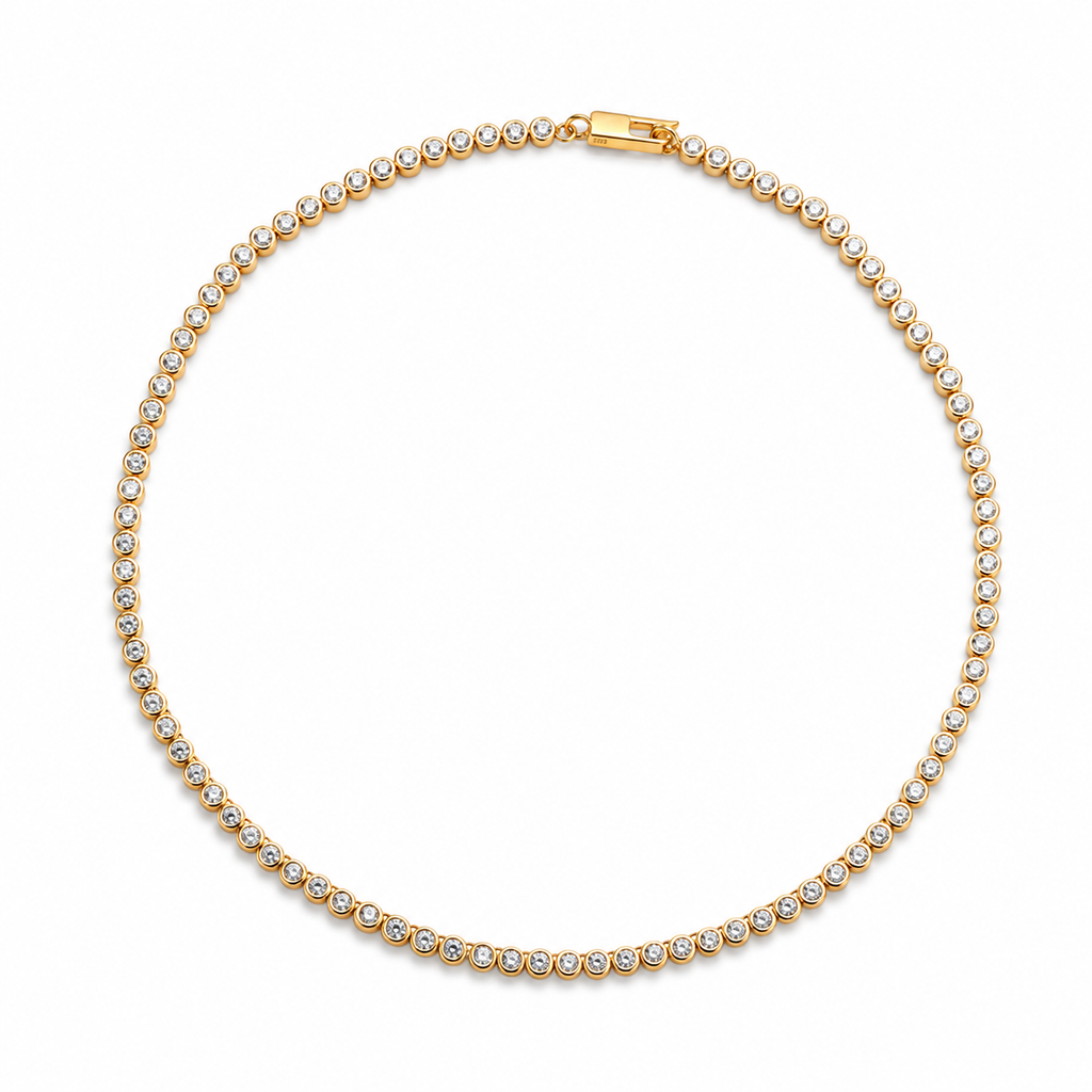 Bezel-Set Tennis Necklace