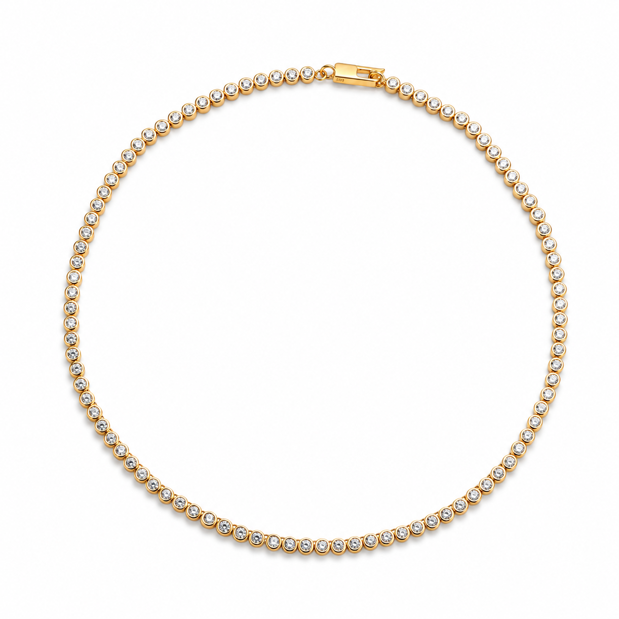 Bezel-Set Tennis Necklace