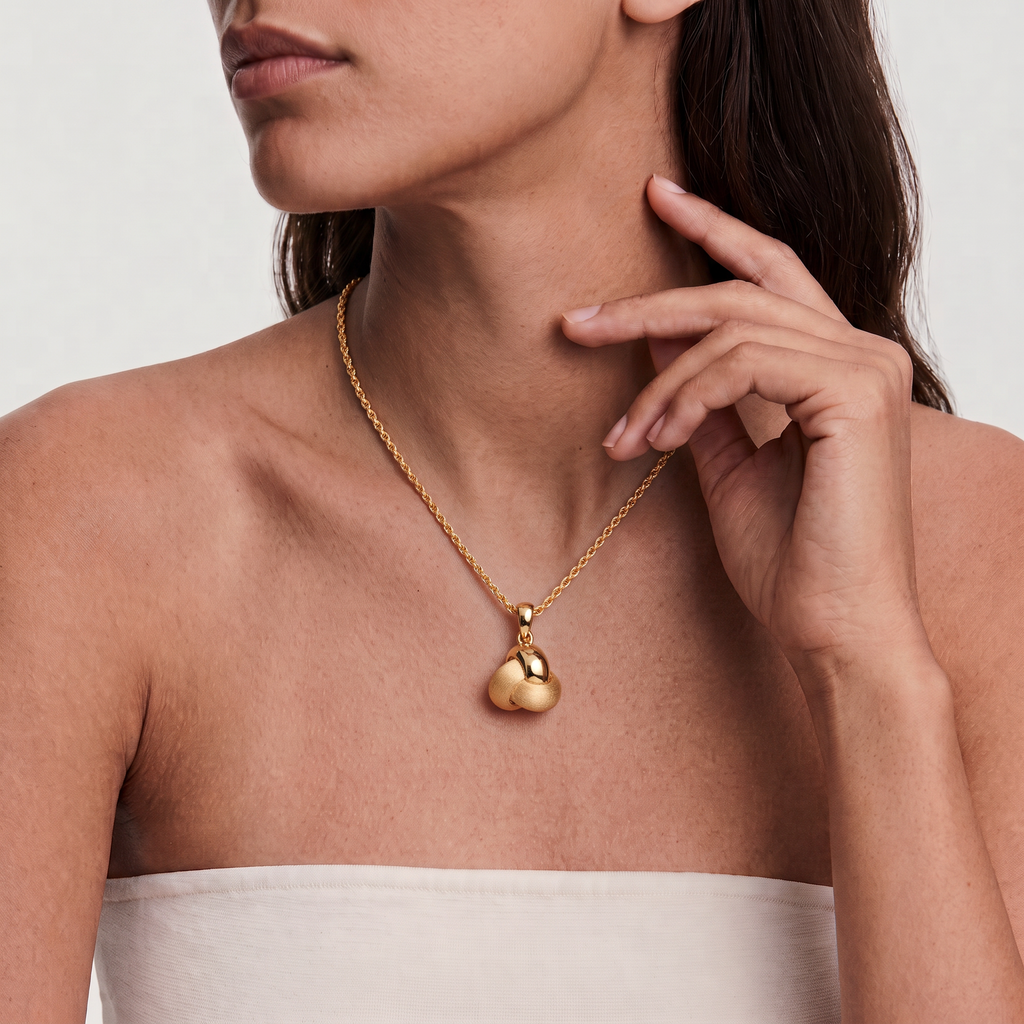 Two-Tone Knot Pendant Necklace