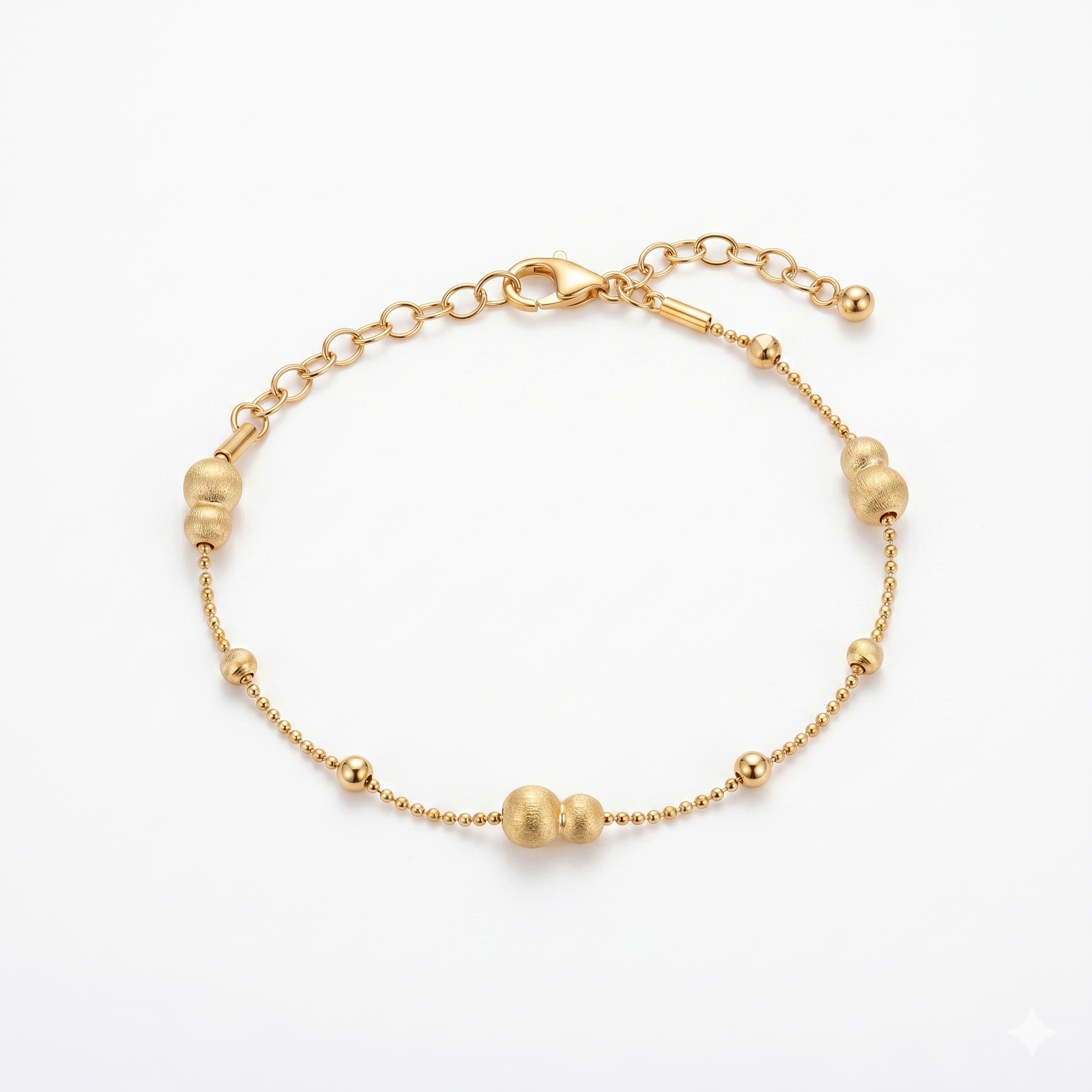 Brushed Bead Station Satellite Chain Bracelet