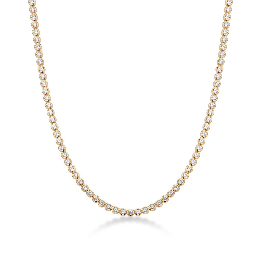 Bezel-Set Tennis Necklace
