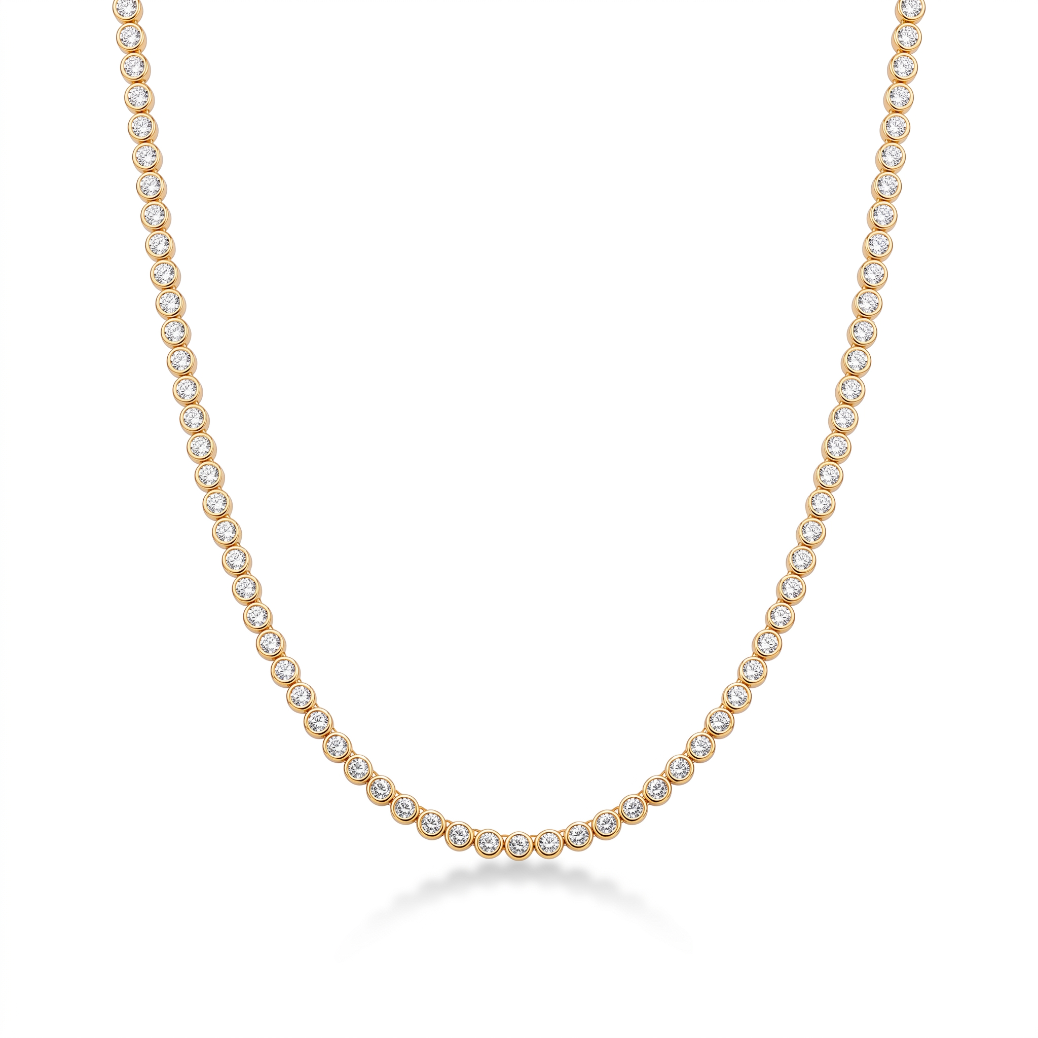 Bezel-Set Tennis Necklace
