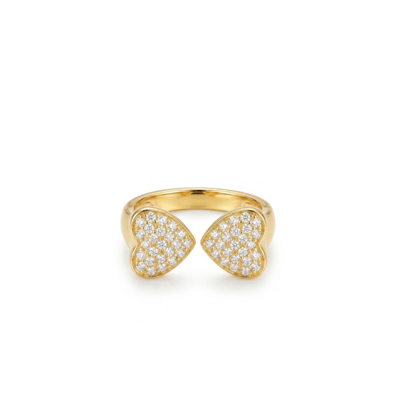 Double Heart Full-Set Ring