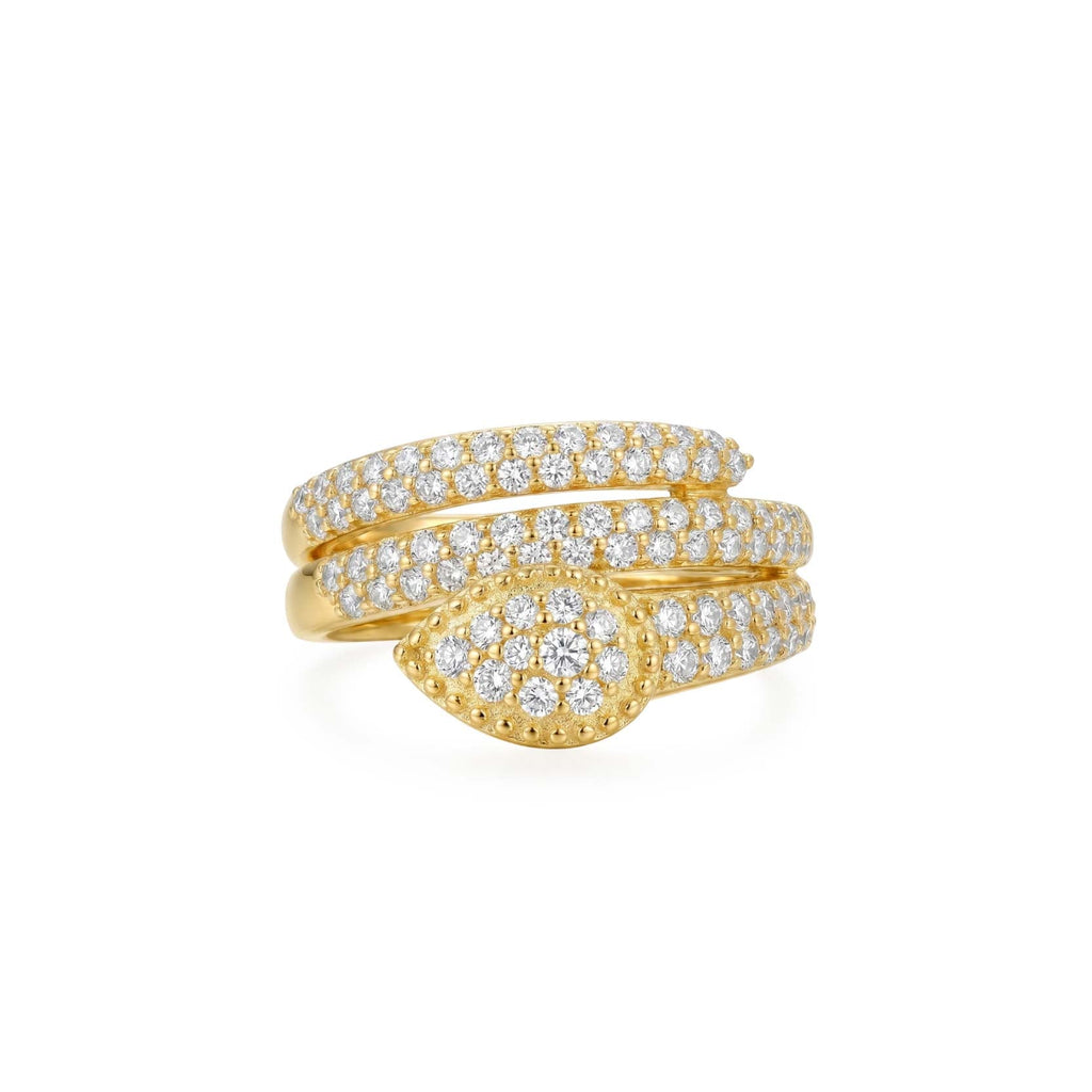 Pavé Snake Wrap Ring