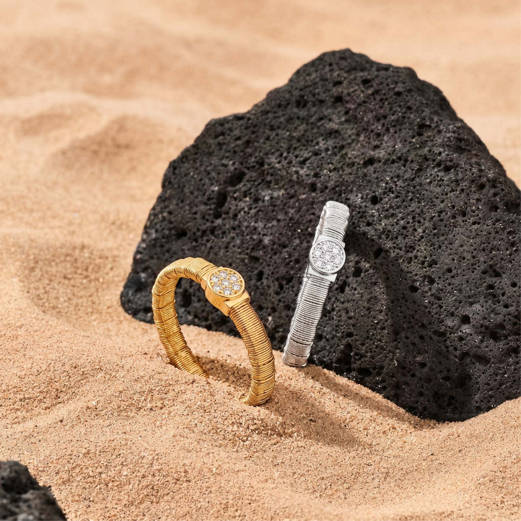 Wrapped Wire Pavé Ring