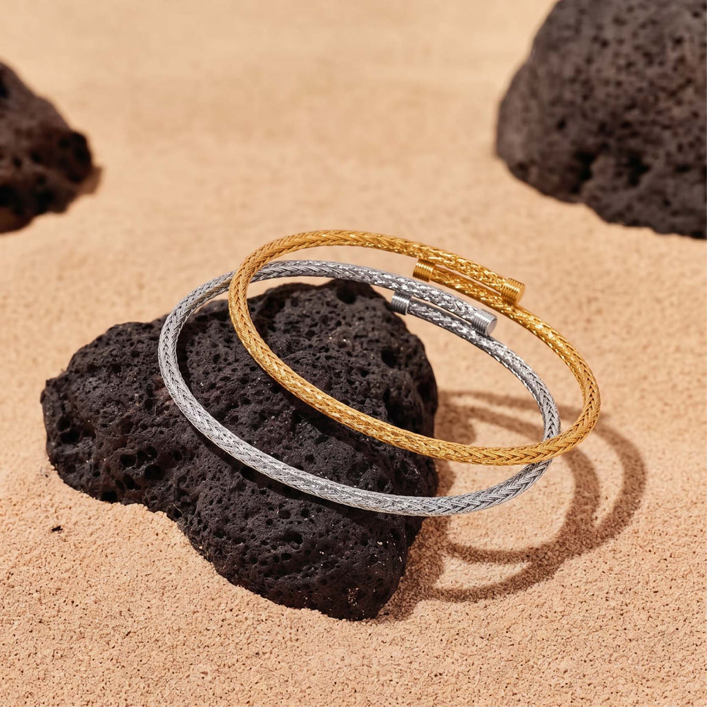 Italian Woven Open Cuff Bangle