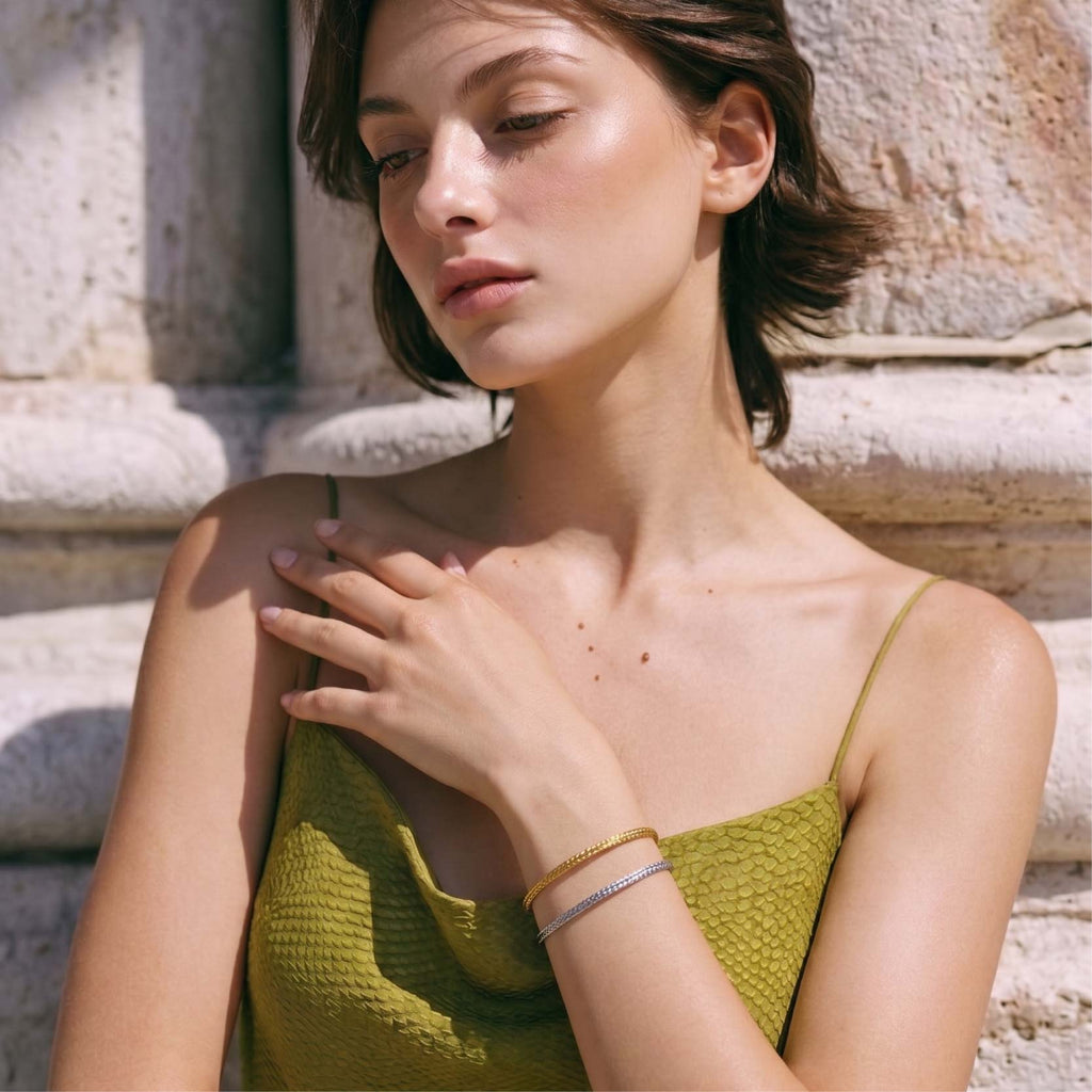 Italian Woven Open Cuff Bangle