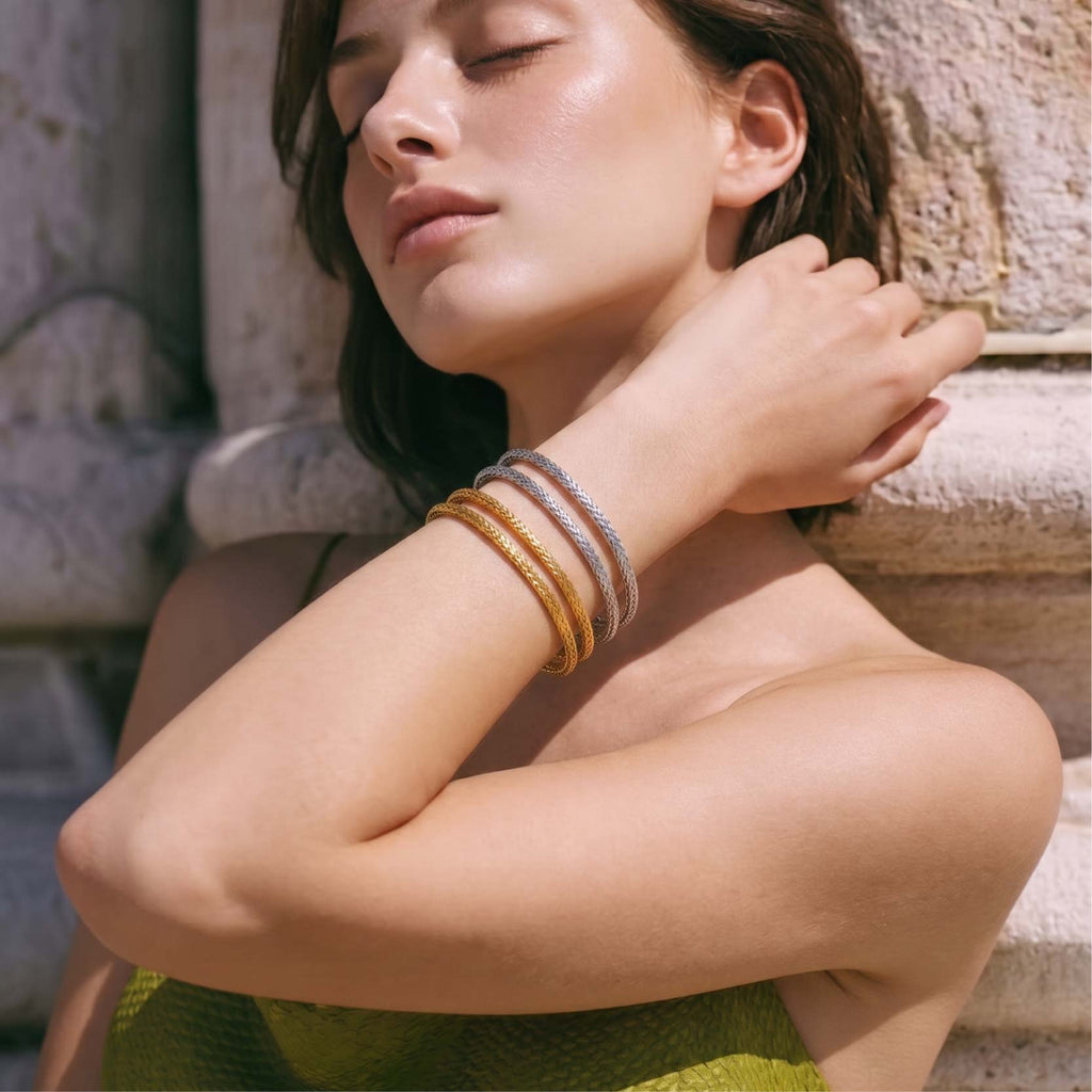 Italian Double Wrap Cuff Bangle